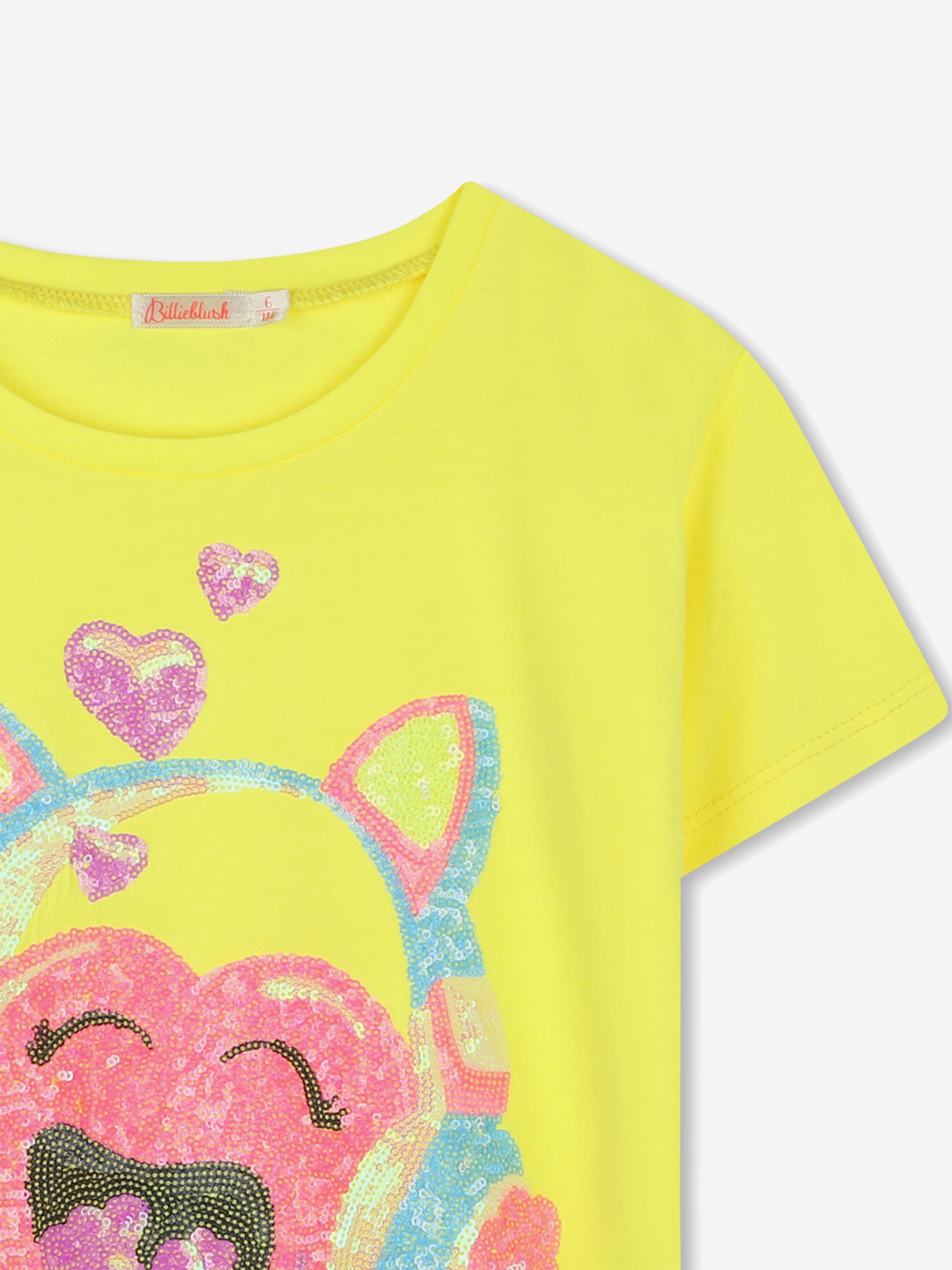 Girls Sequin Illustrated T-Shirt in Yellow Cheap Online Online