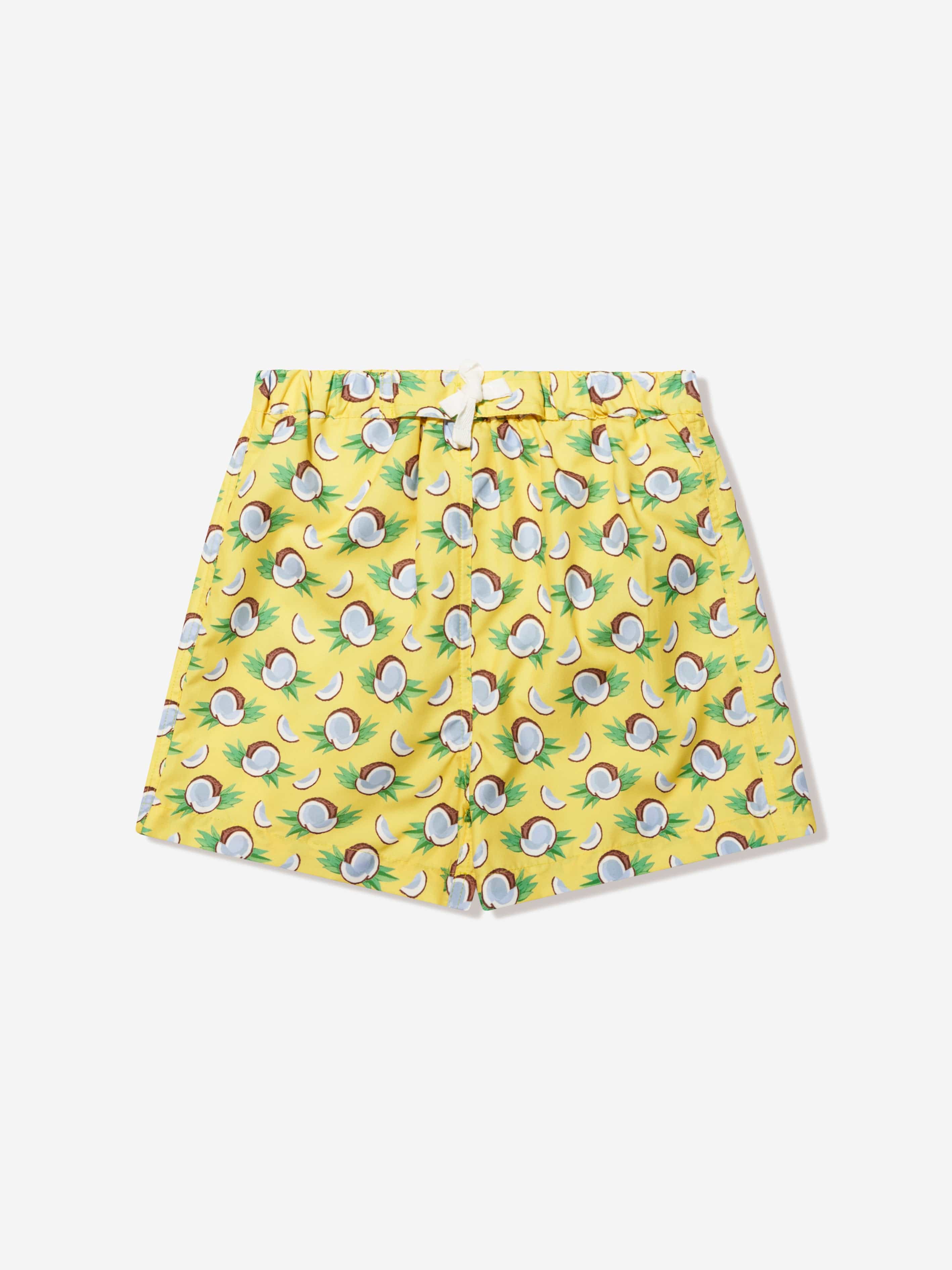 Rachel Riley Boys Coconut Swim Shorts in Yellow Outlet Clearance