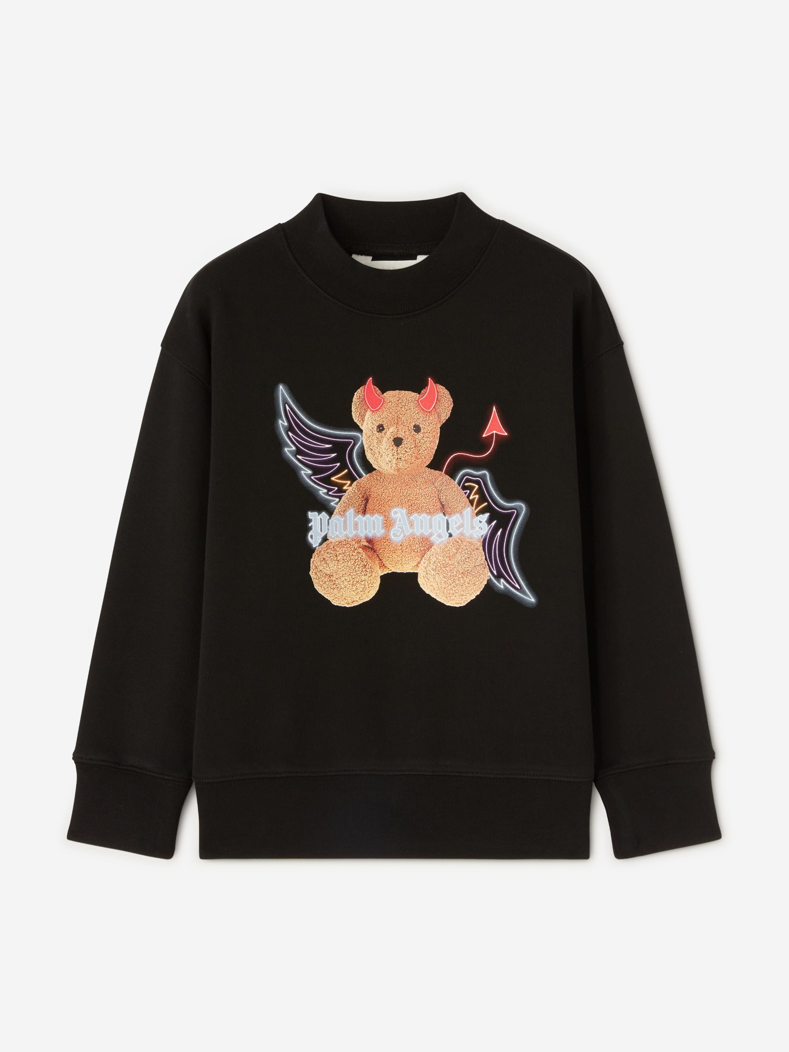 Palm Angels Kids Bear Devil Sweatshirt in Black New Arrival For Sale