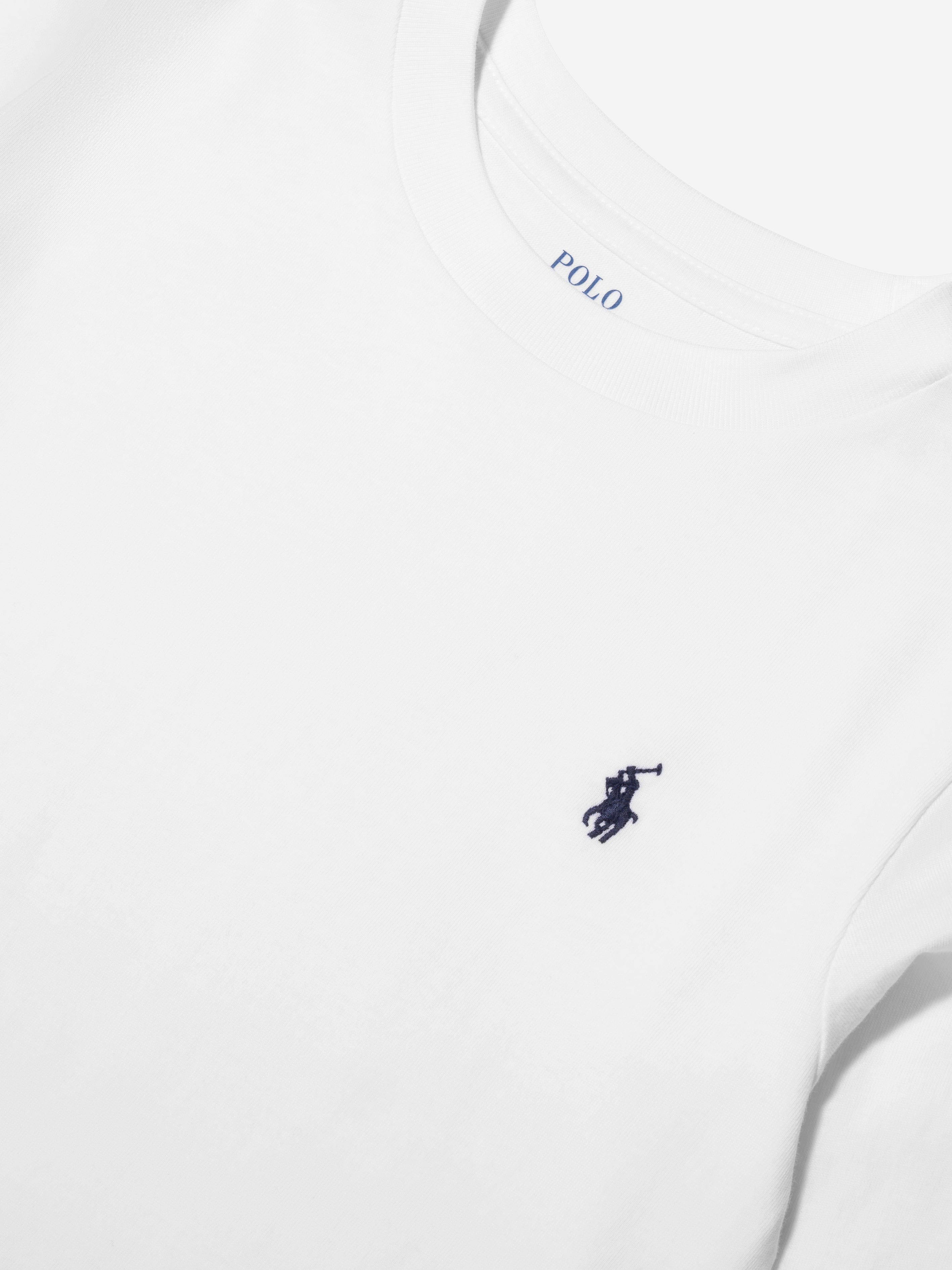 Ralph Lauren Boys Long Sleeve T-Shirt in White Cheap Discount Sale