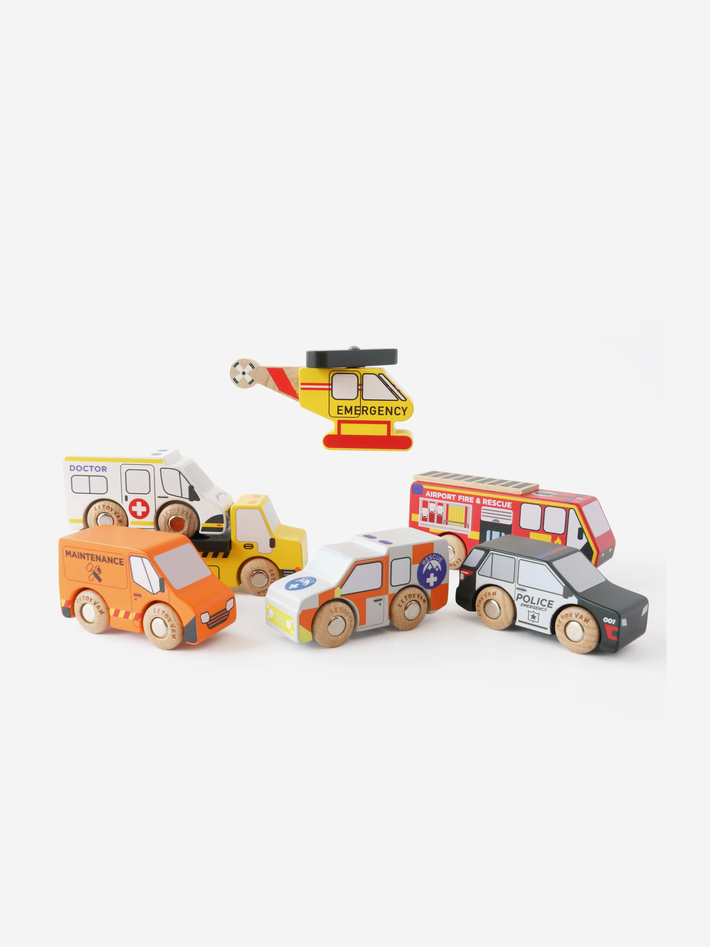 Emergency Helicopter & Rescue Cars-7 Piece (W:12.3 x D:4 x H:5 cm) Discount Cheap