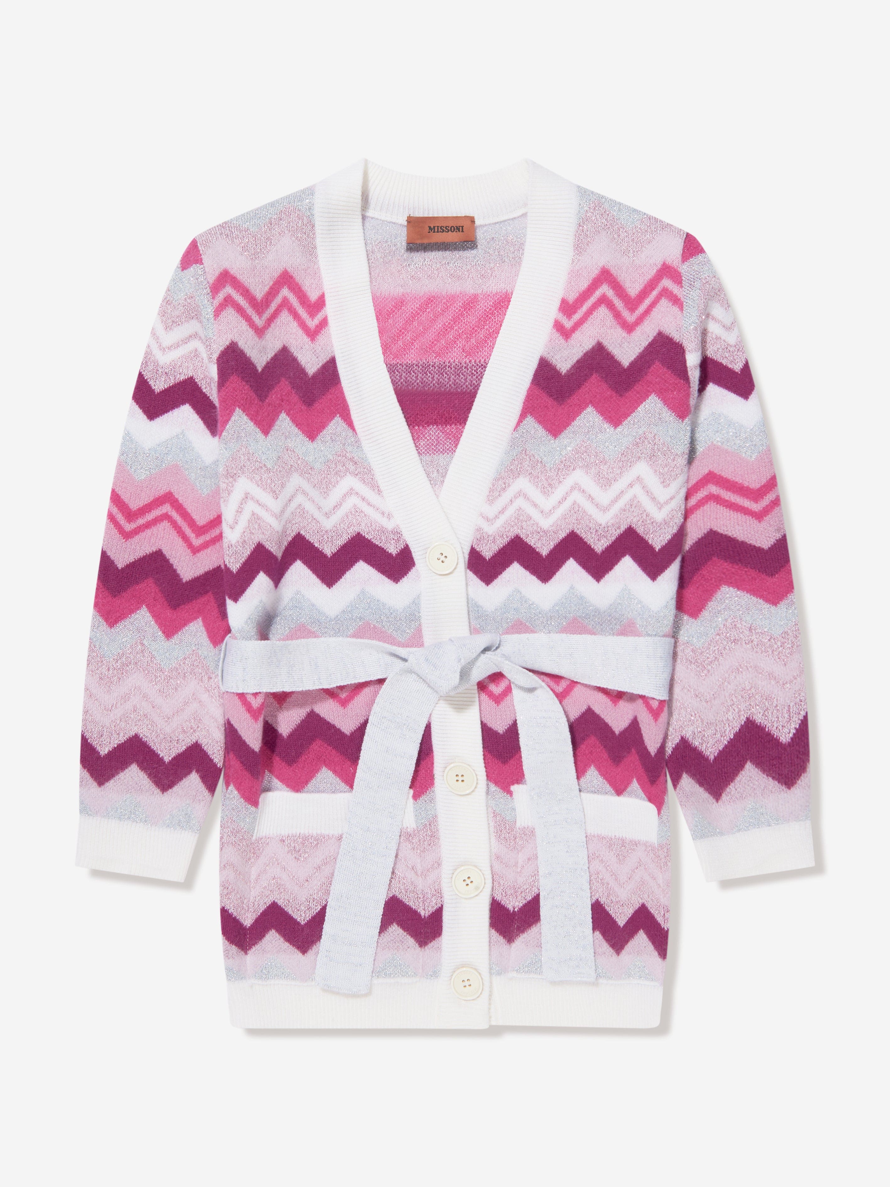 Missoni Girls Zigzag Cardigan in Pink Cheap Sale Amazon