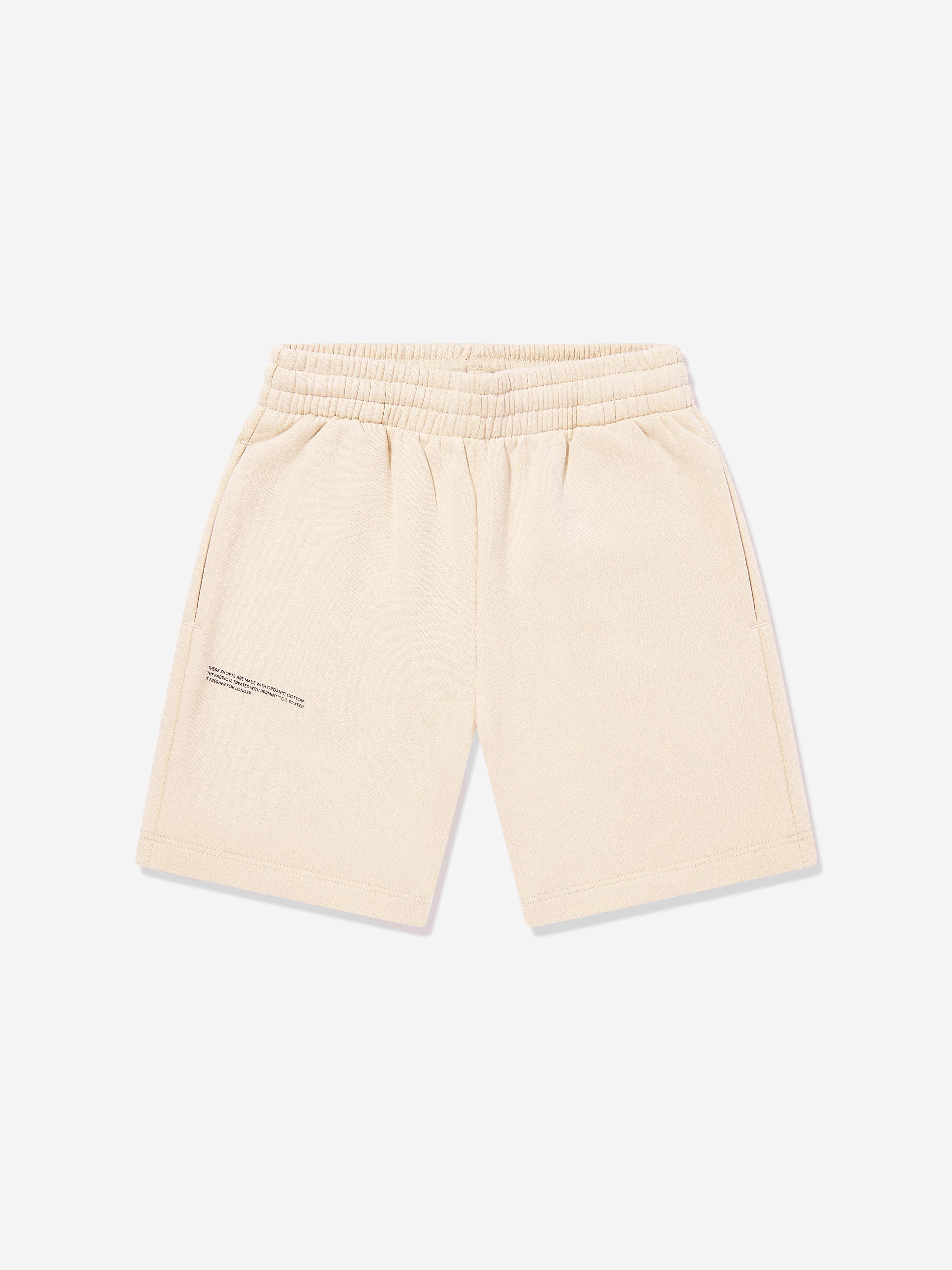 PANGAIA Kids 365 Midweight Long Shorts in Beige Discount Cheapest