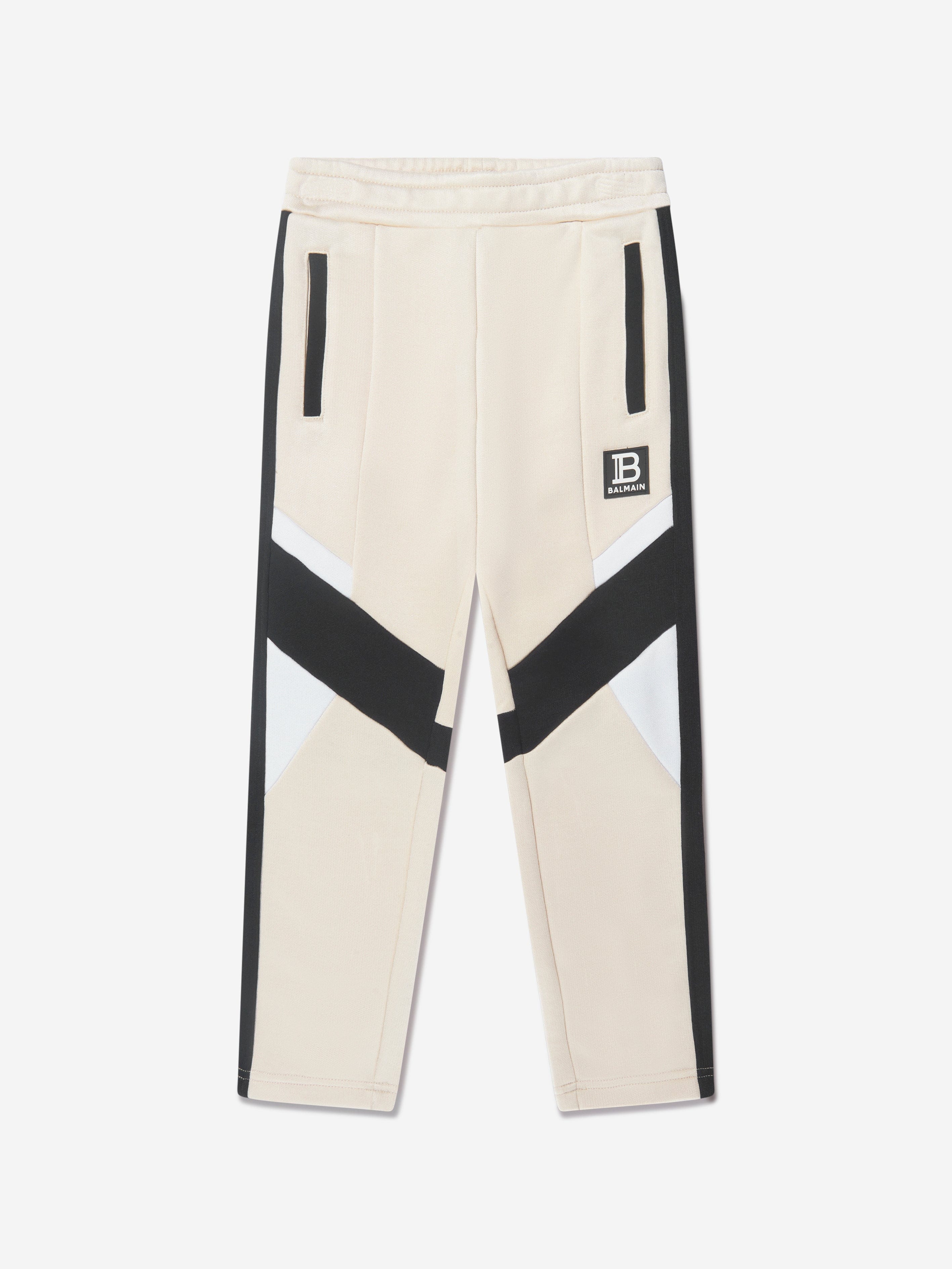 Balmain Boys Logo Joggers in Beige Cheap 100% Original