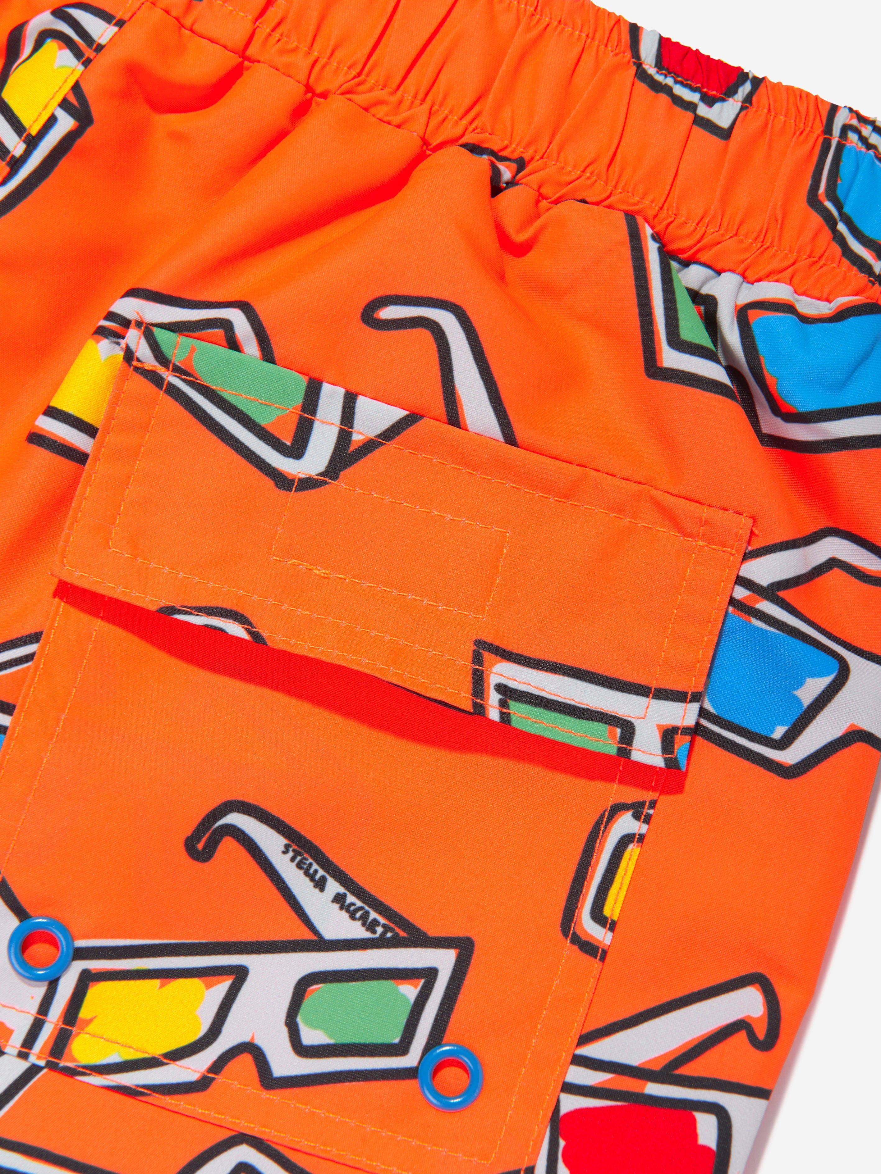 Stella McCartney Boys Sunglasses Swim Shorts in Orange Clearance Fake