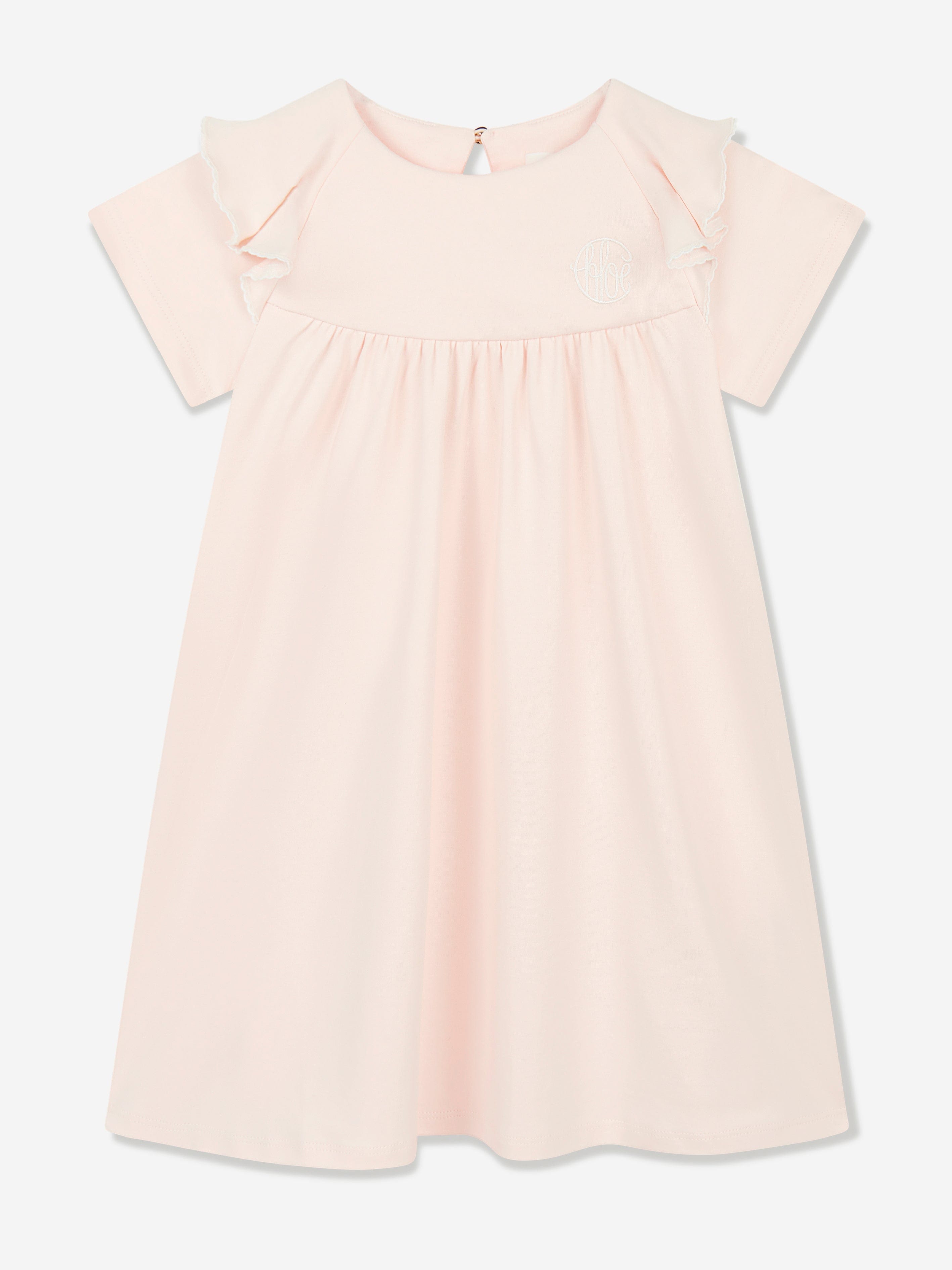 Chlo¨¦ Girls Cotton Ruffle Dress in Pink Discount Fast Delivery