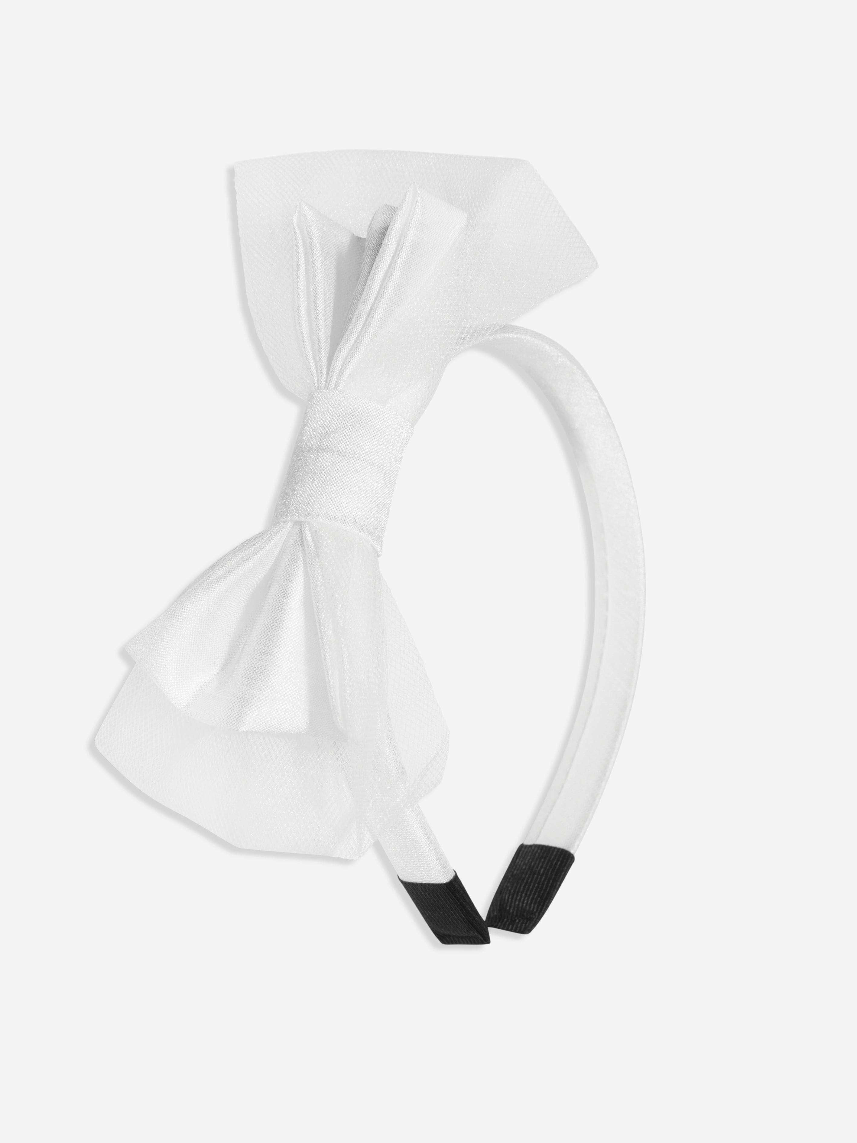 Rachel Riley Girls Tulle Bow Headband in Ivory Buy Cheap Pay With Visa