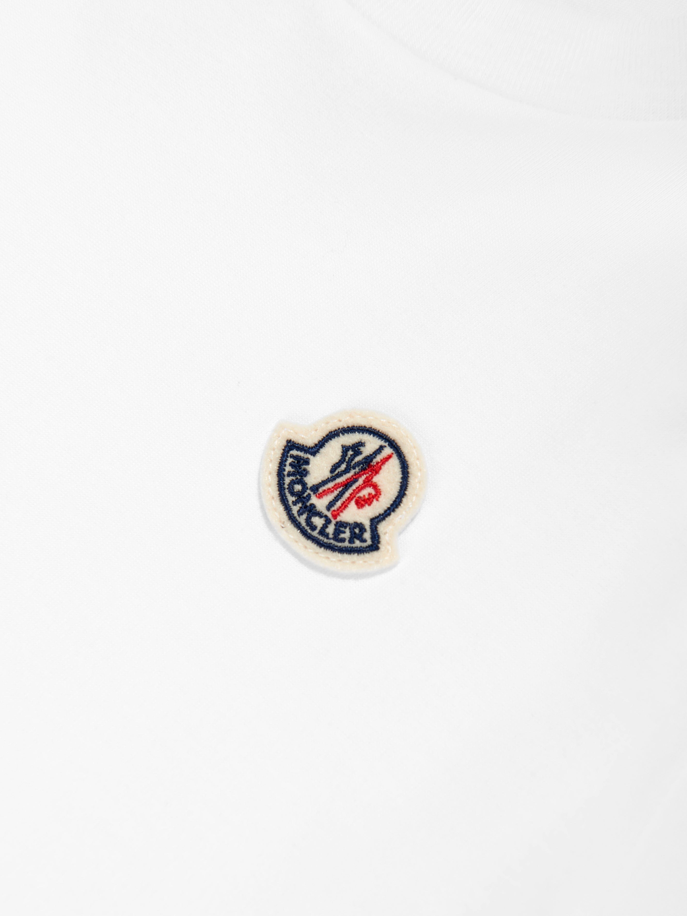 Moncler Enfant Boys Logo T-Shirt in White Cheap Sale Outlet Locations