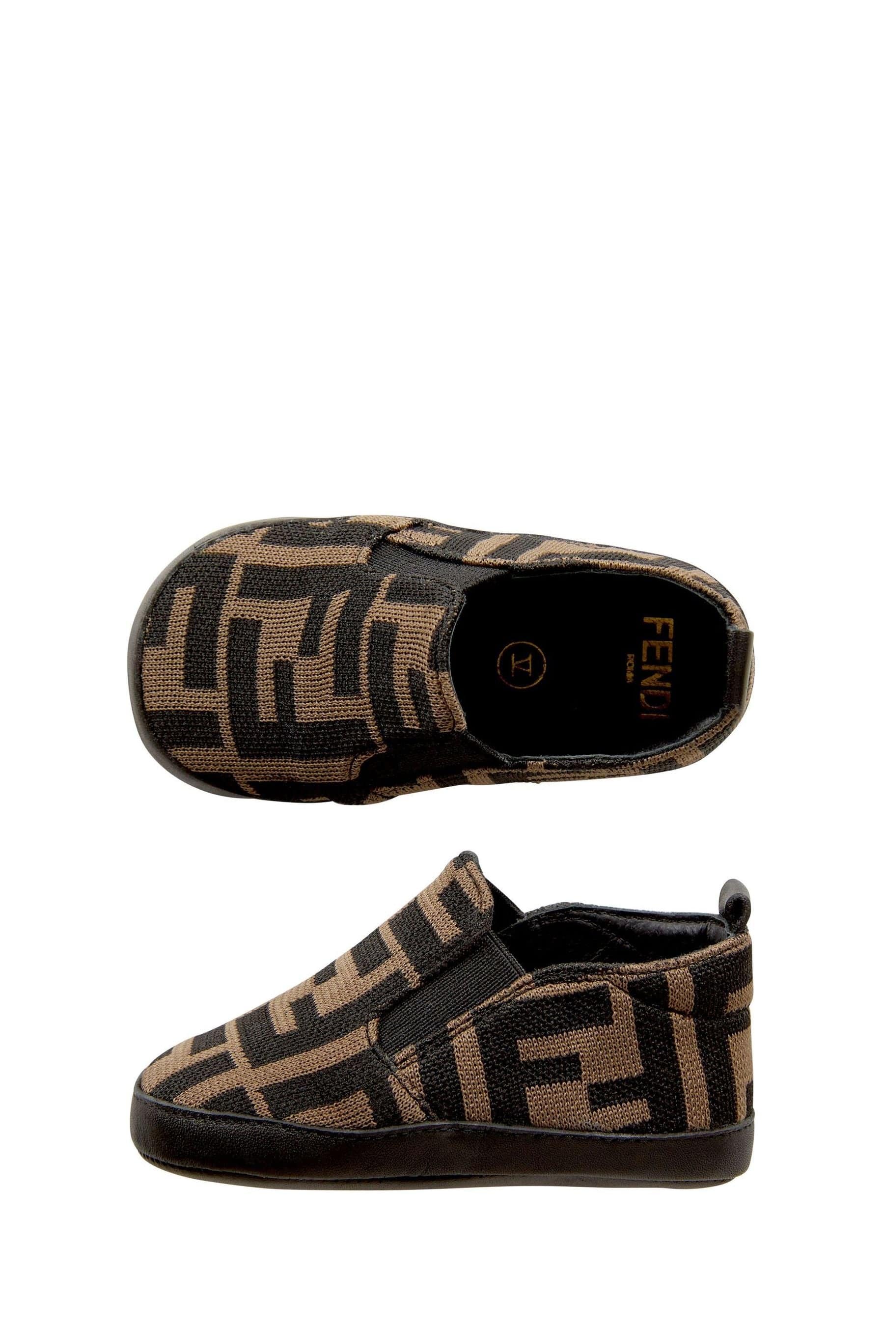 Fendi Baby Boys FF Logo Slip On Shoes in Brown Cheap Countdown Package
