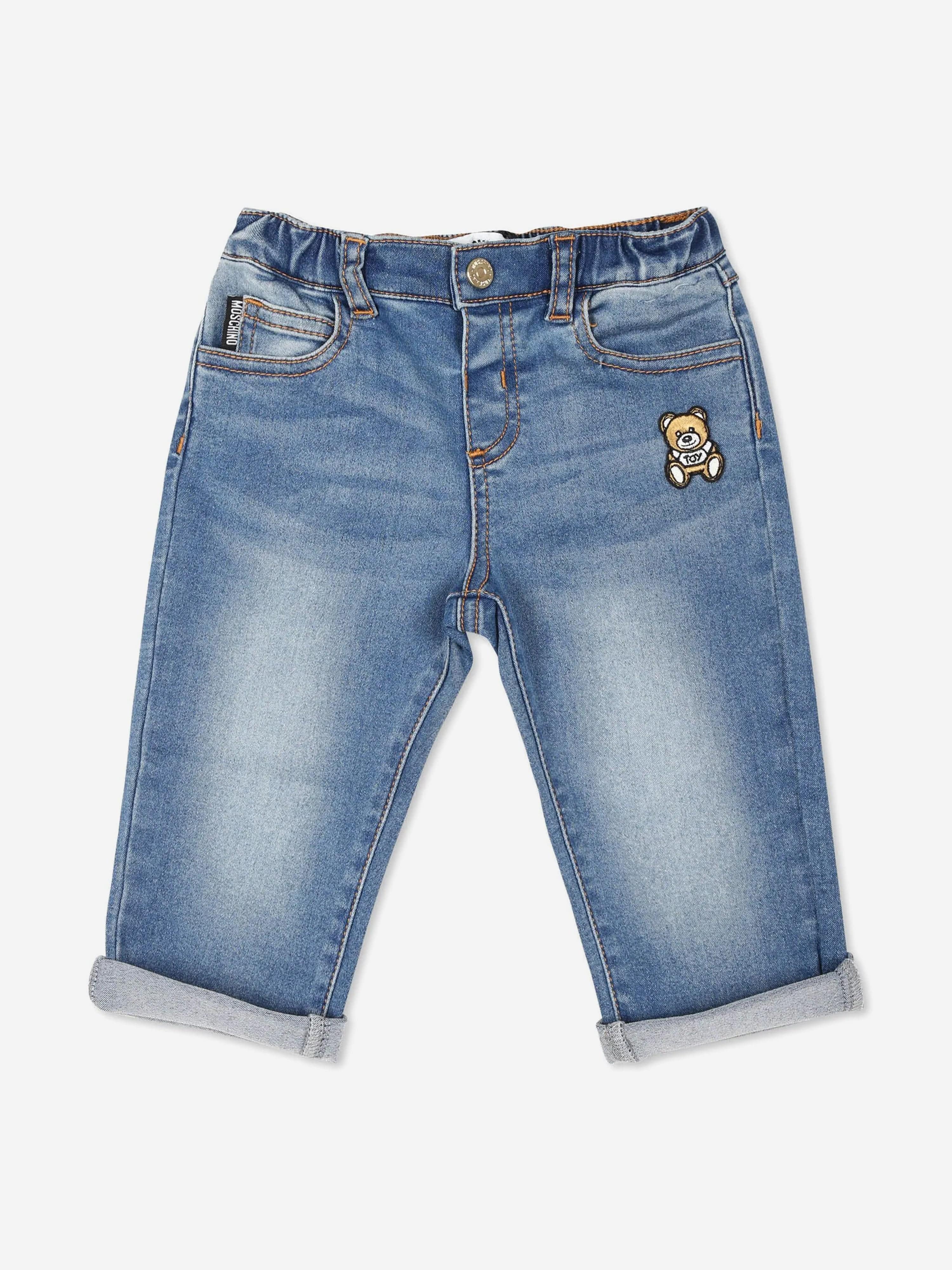 Moschino Baby Teddy Bear Jeans in Blue Buy Cheap Popular