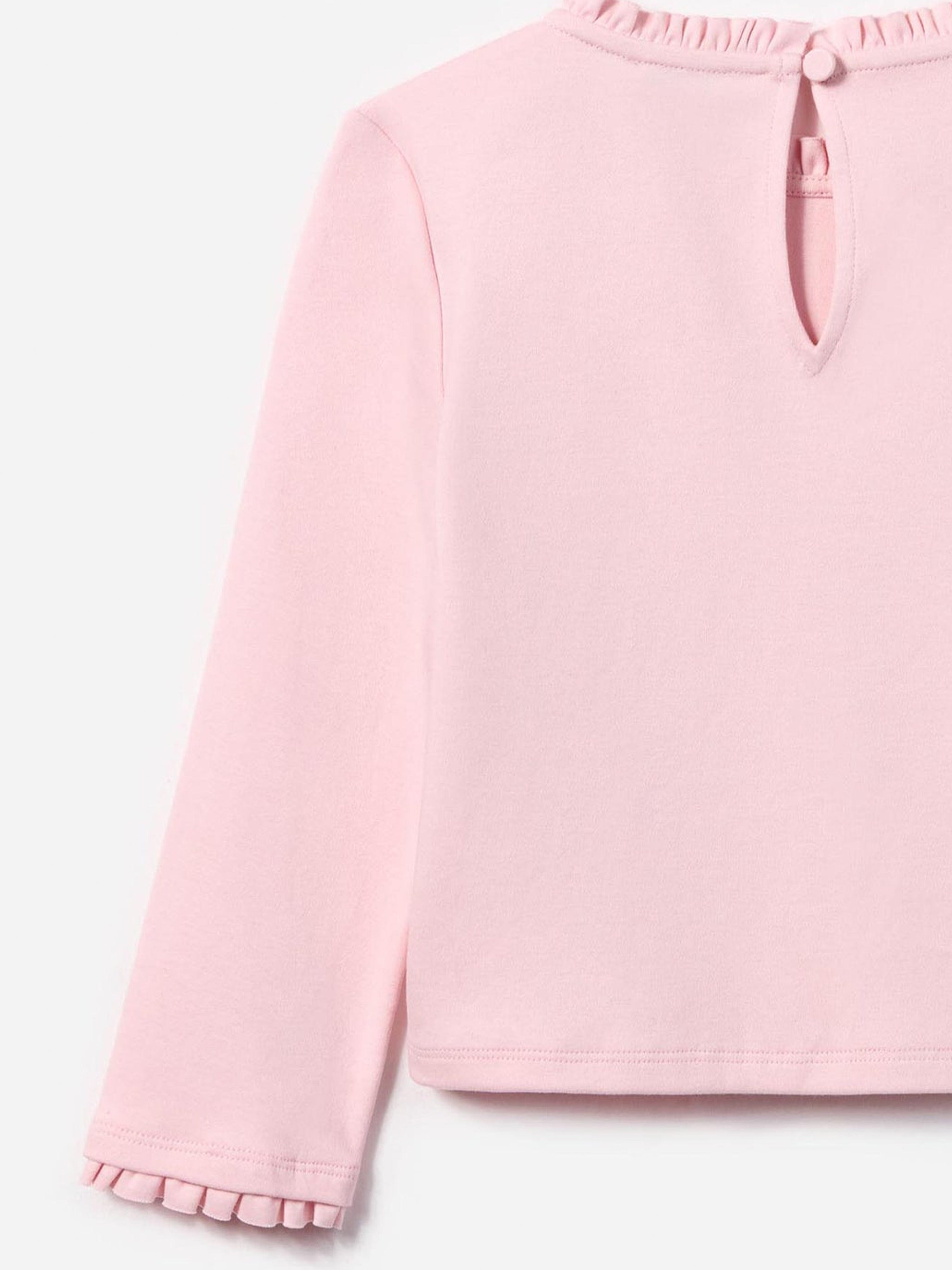 Girls Jersey Ruffle Heart Top in Pink Reliable Sale Online