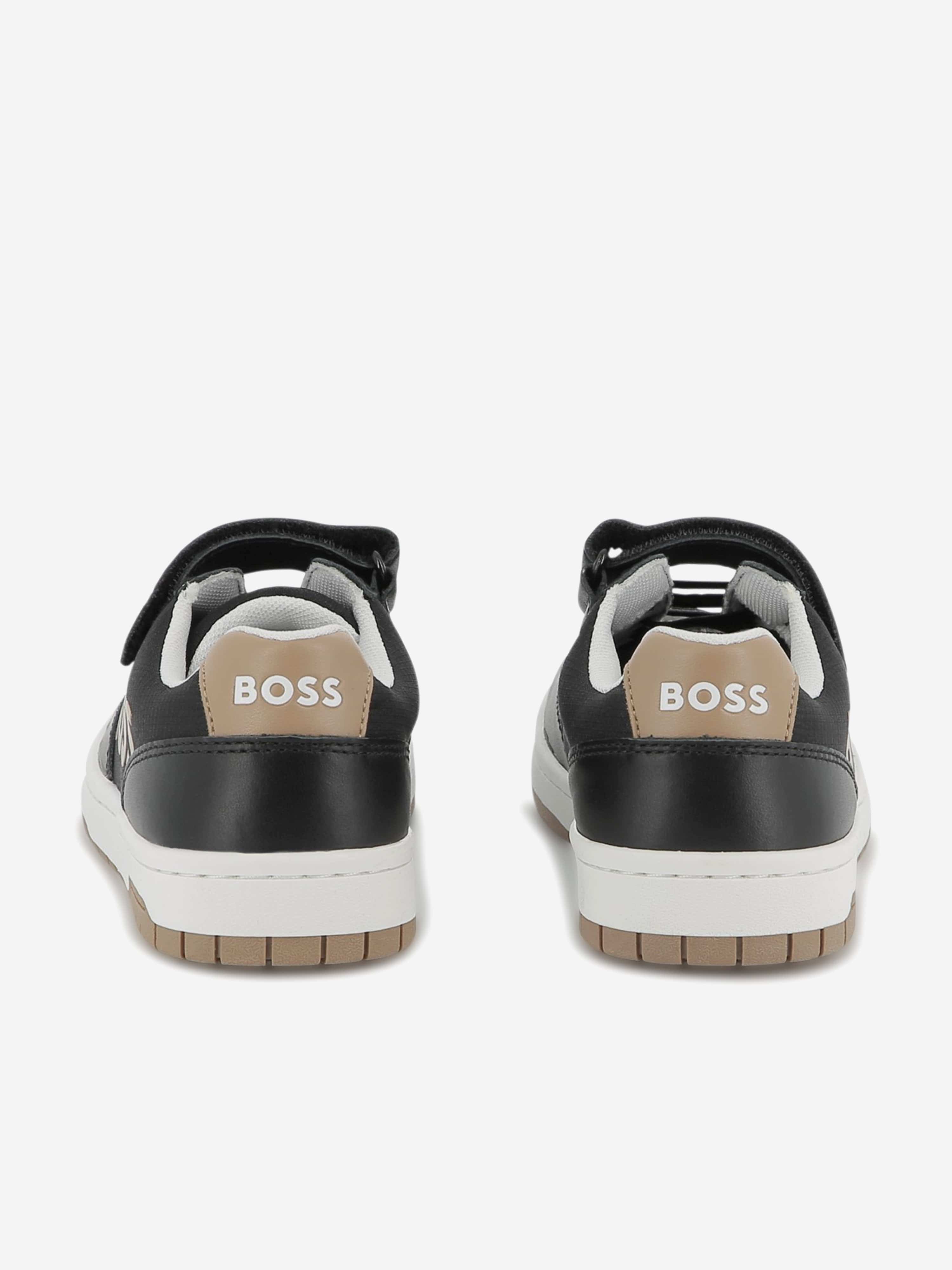 BOSS Boys Logo Trainers in Black Outlet Sale Online