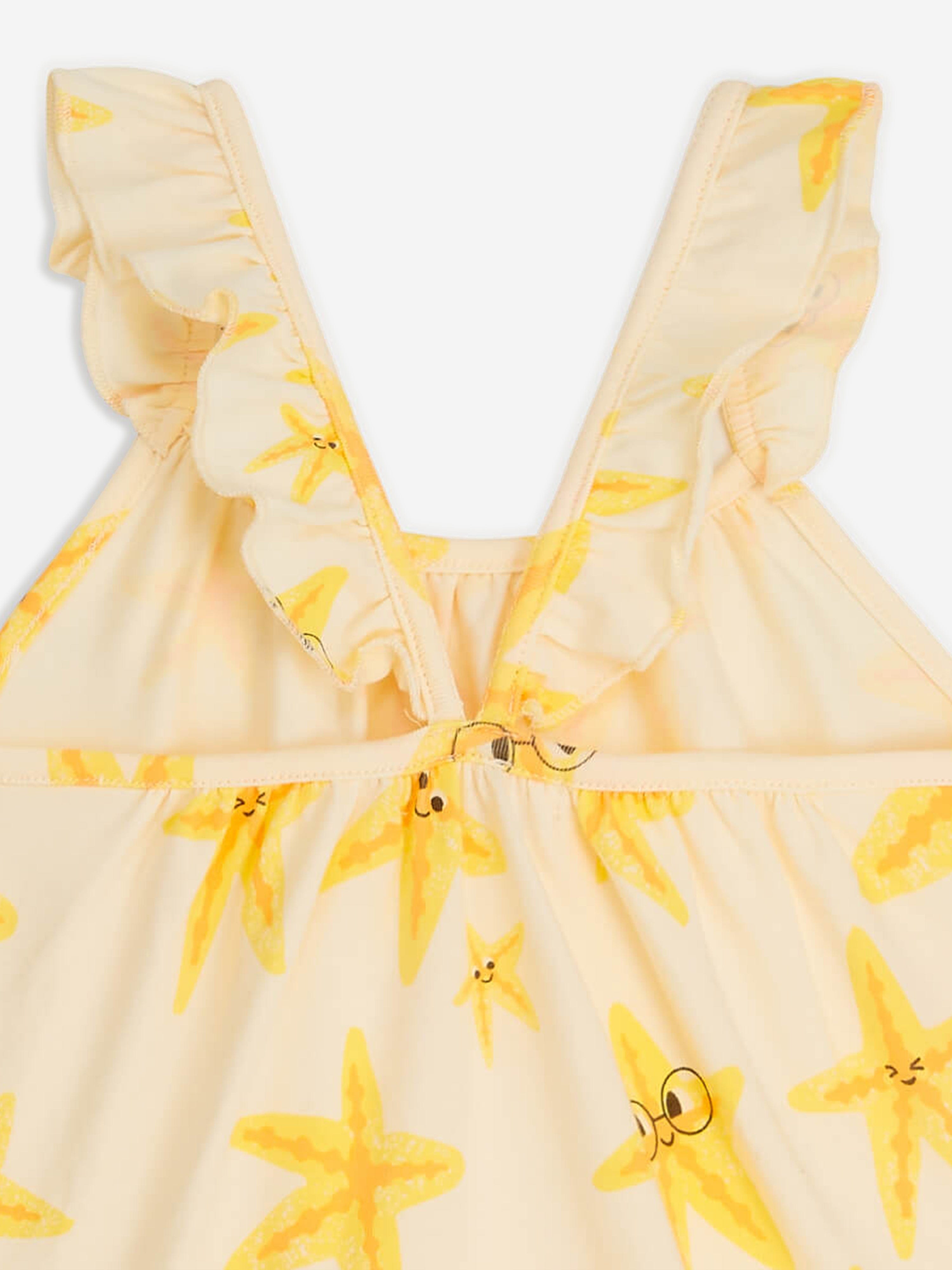 The Bonnie Mob Baby Girls Clarion Starfish Bubble Romper in Ivory Wide Range Of Online