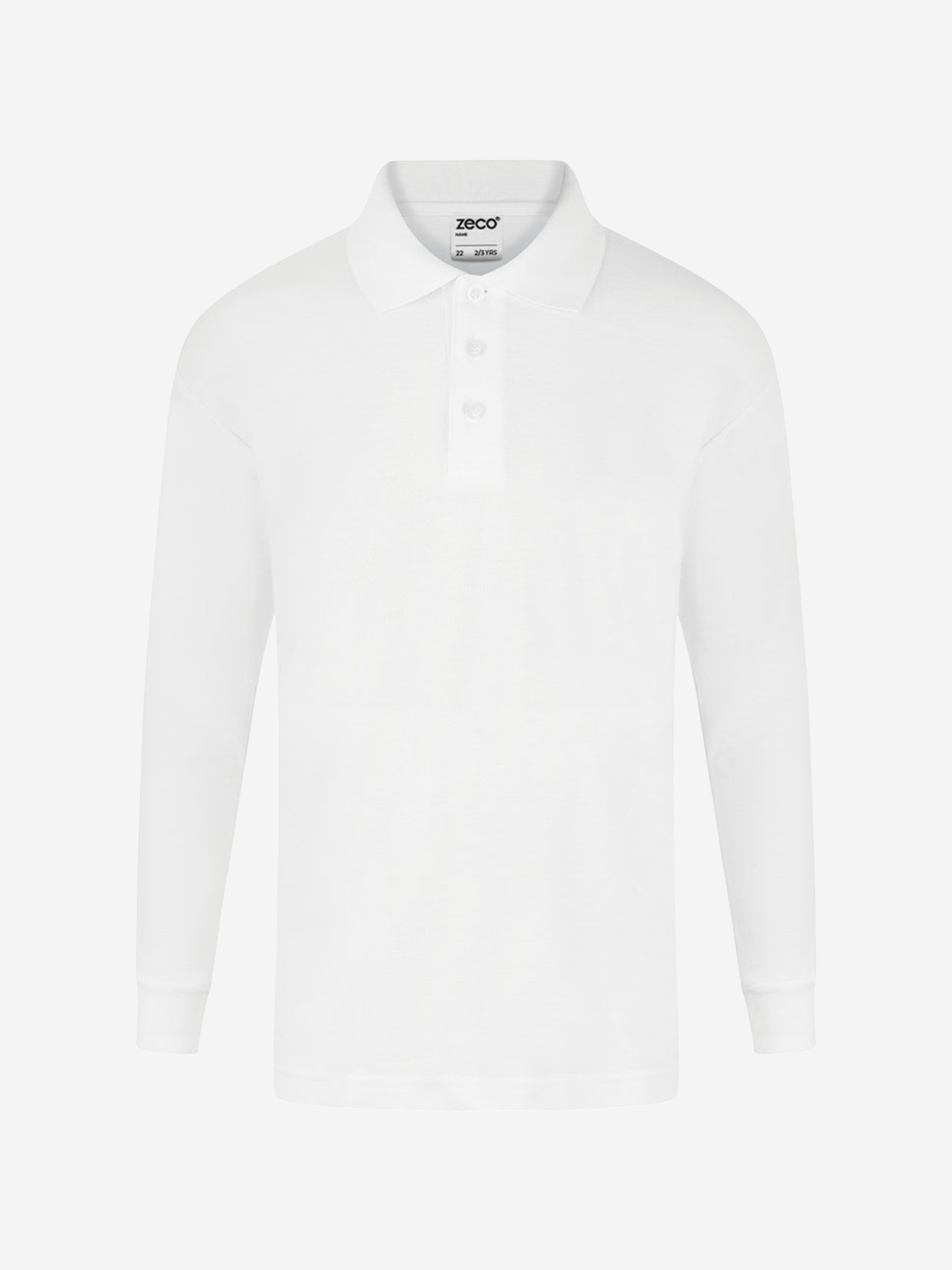 Zeco Kids School Long Sleeve Polo Shirt (Twin Pack) in White Low Pice Fee Shipping Online