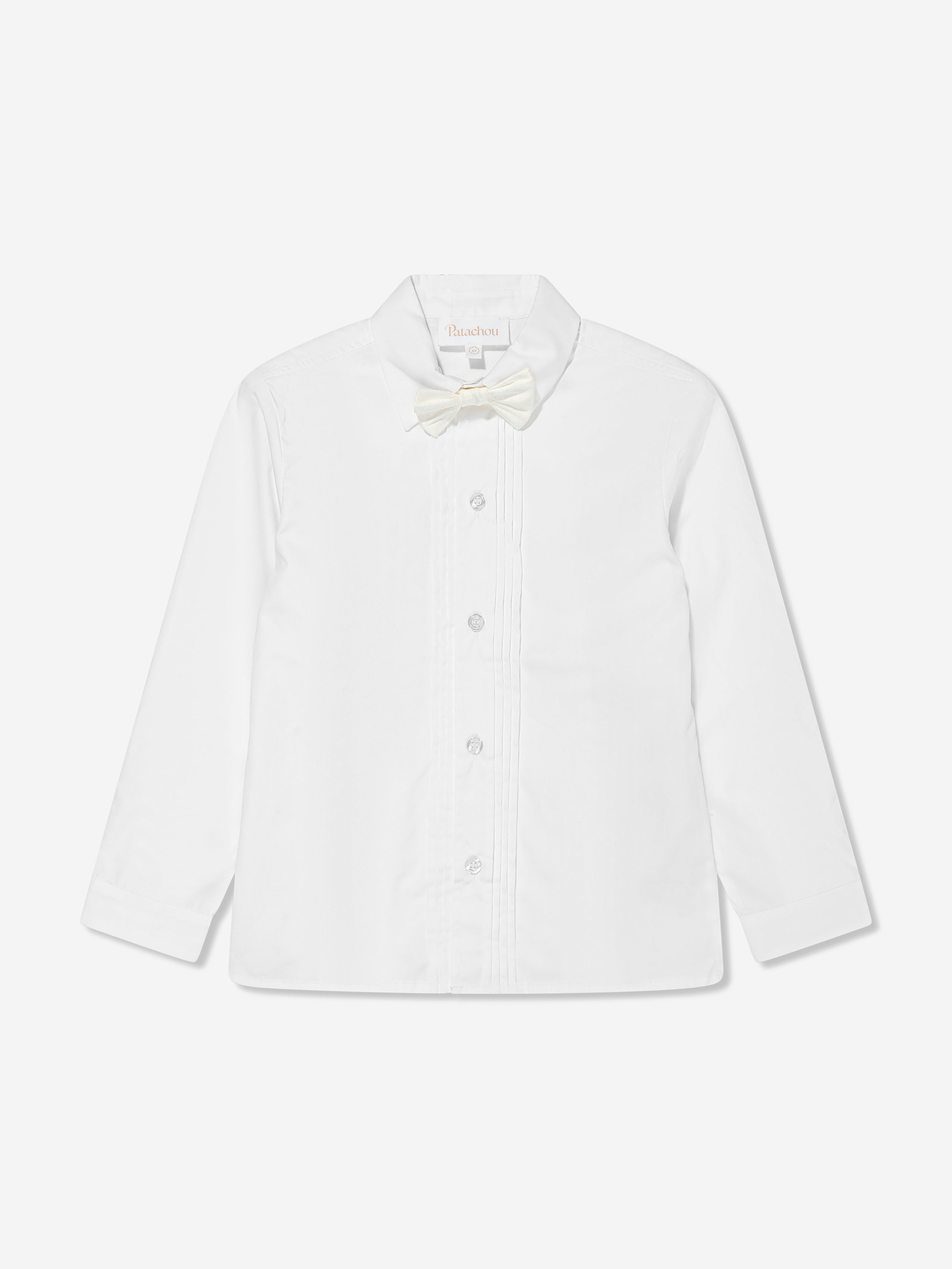 Patachou Boys Shirt With Bow Tie in White Top Quality Online