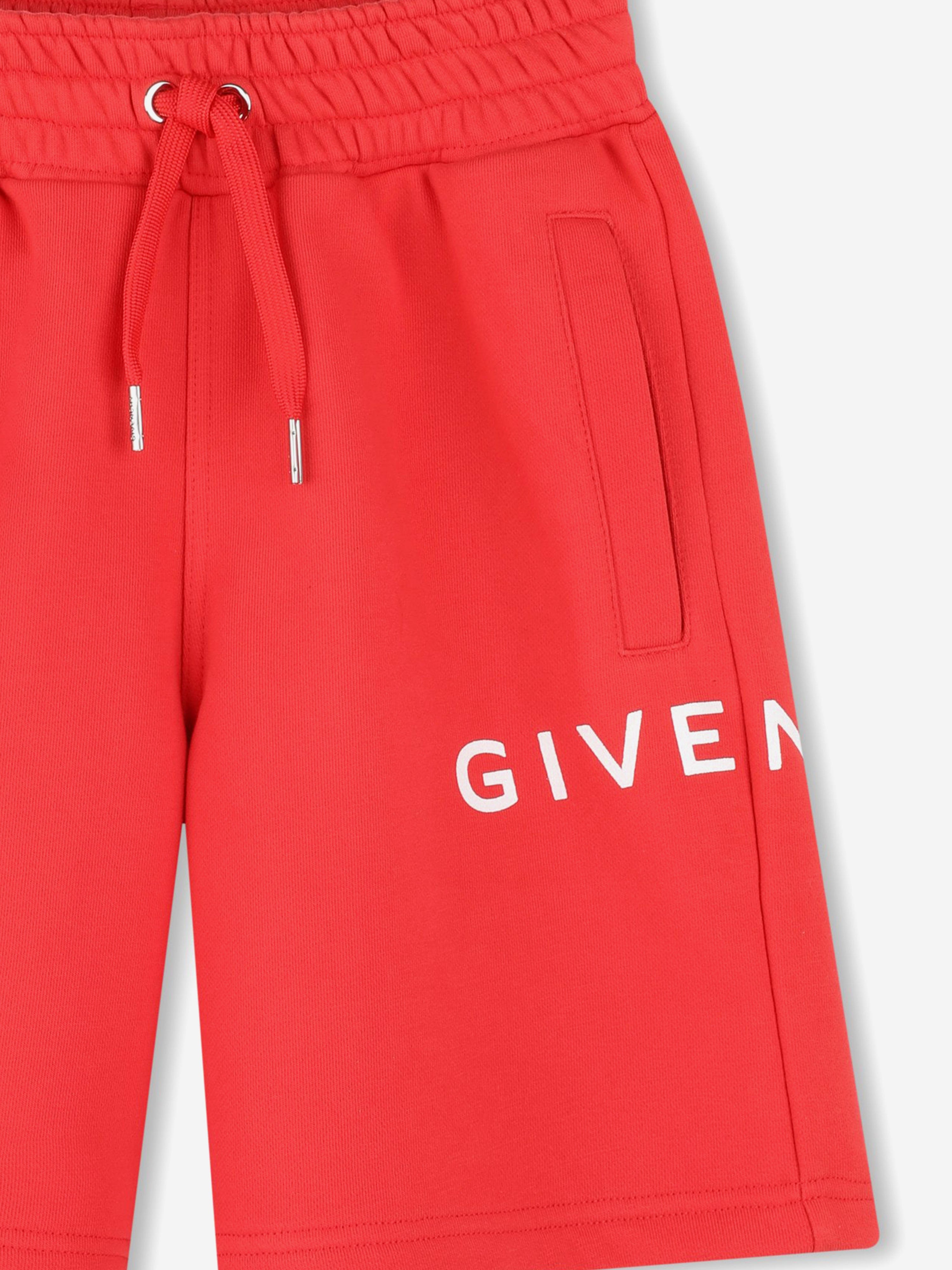 Boys Logo Print Shorts in Red Cheap Pice Buy Discount