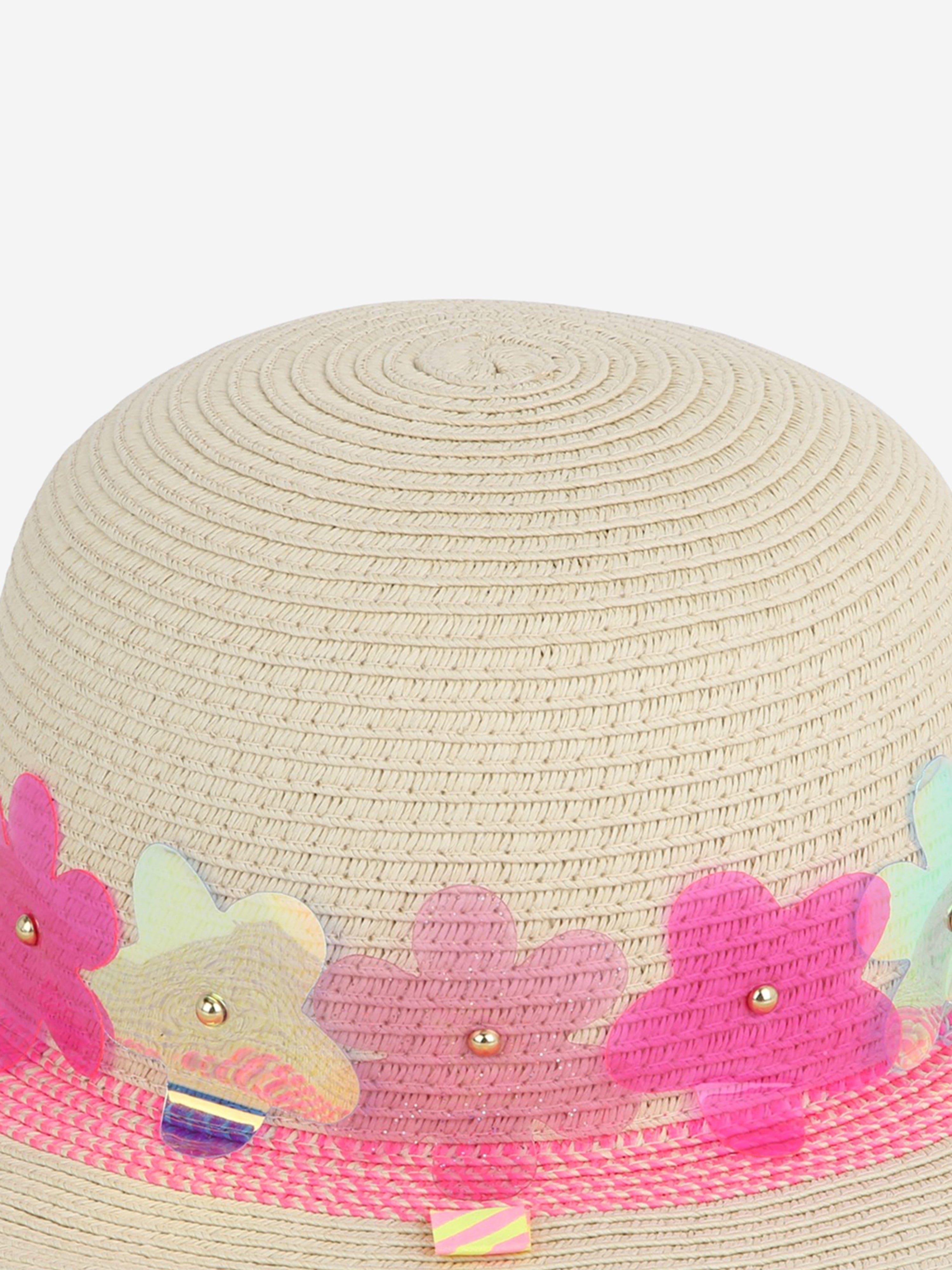 Billieblush Girls Flower Sun Hat in Beige Free Shipping Factory Outlet