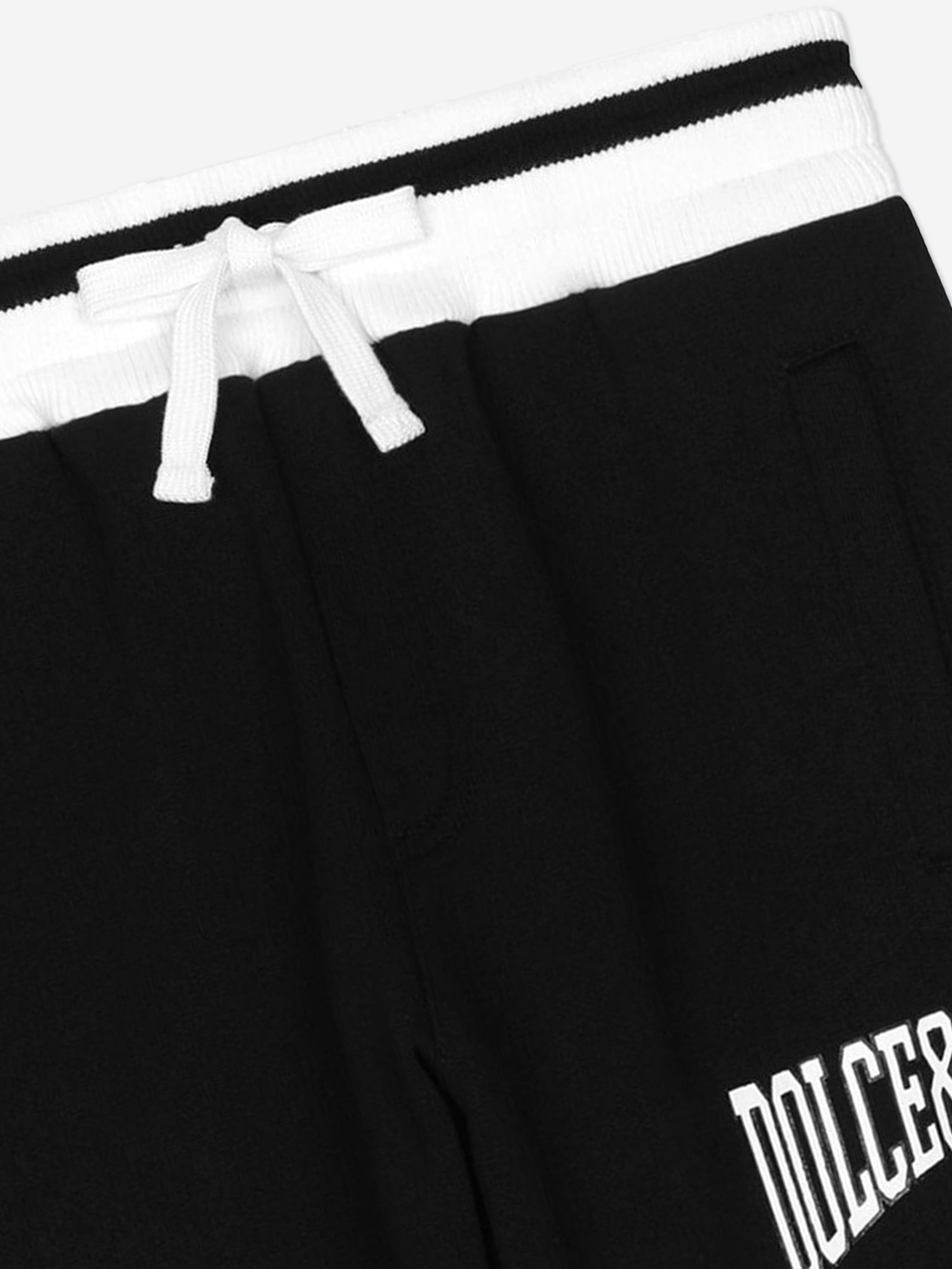 Dolce & Gabbana Boys Flock Logo Joggers in Black Outlet Pices