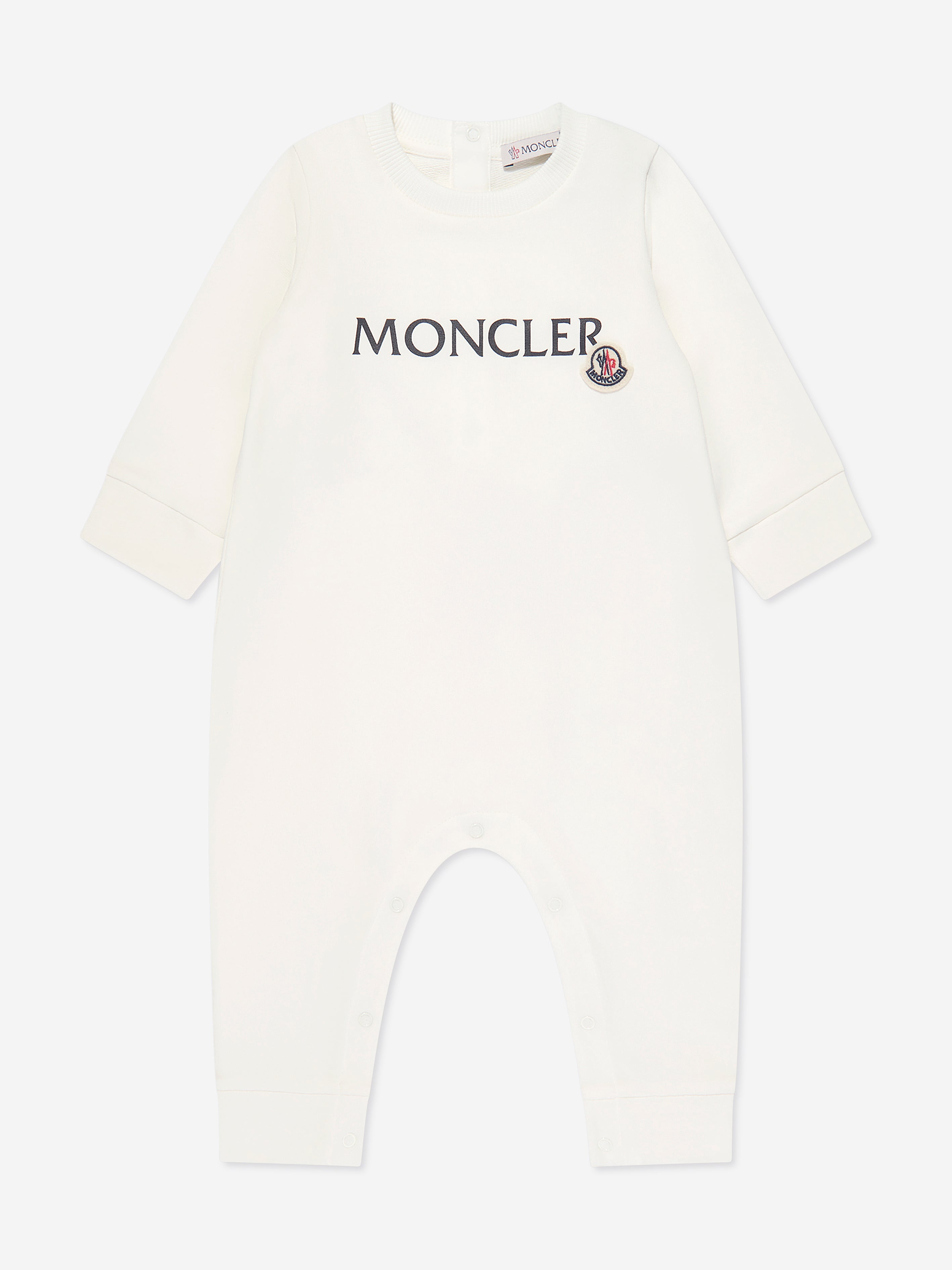 Moncler Enfant Baby Logo Romper in White Cheap Sale Get Authentic
