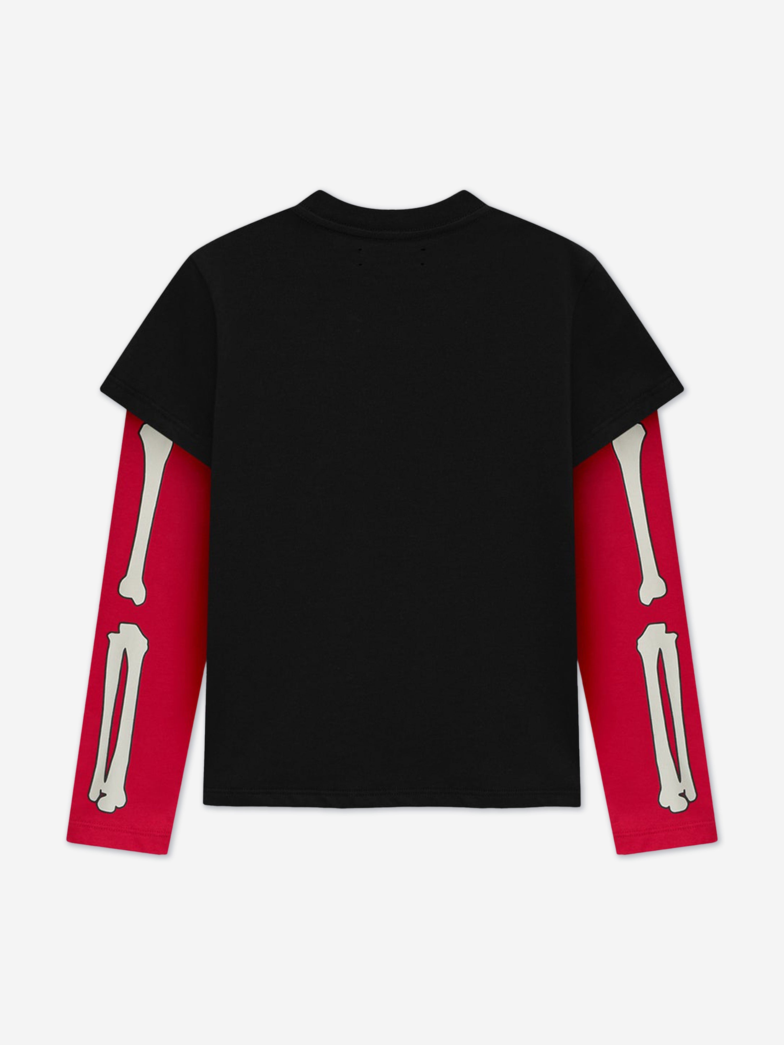 Kids Bones Long Sleeve T-Shirt in Black 2025 Unisex For Sale