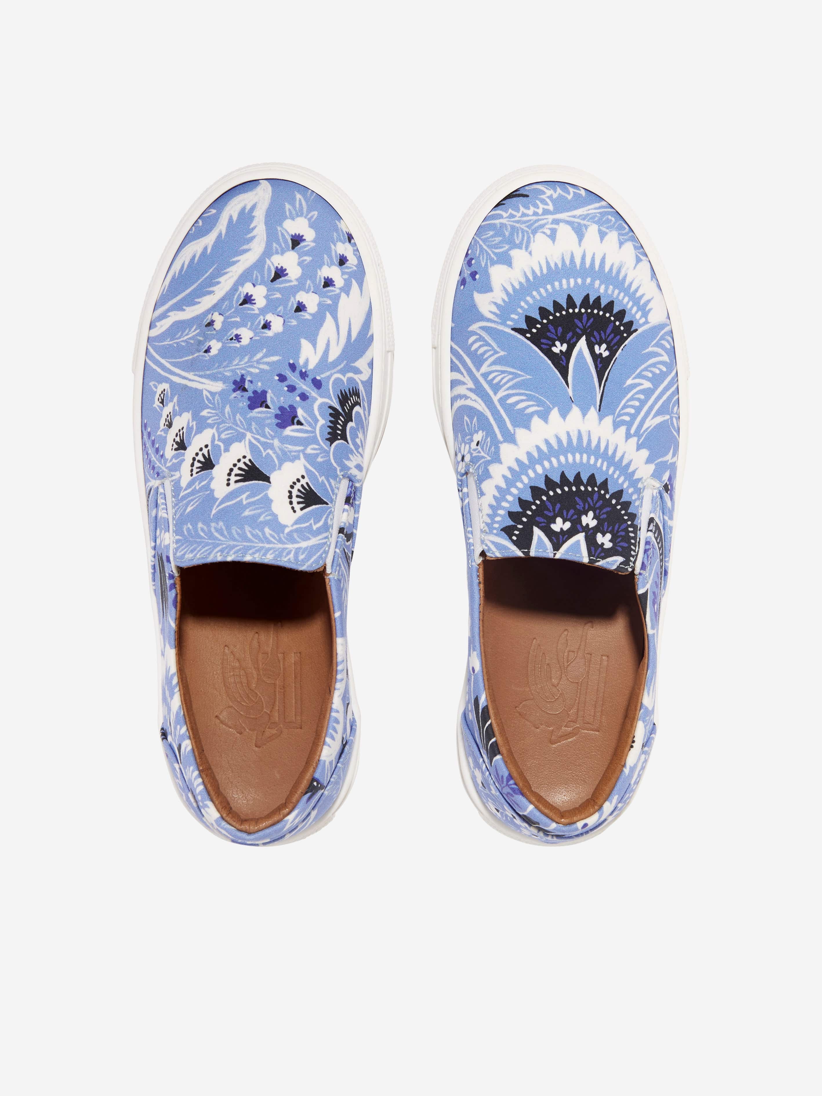 Etro Kids Floral Paisley Trainers in Blue Cheap Sale For Cheap