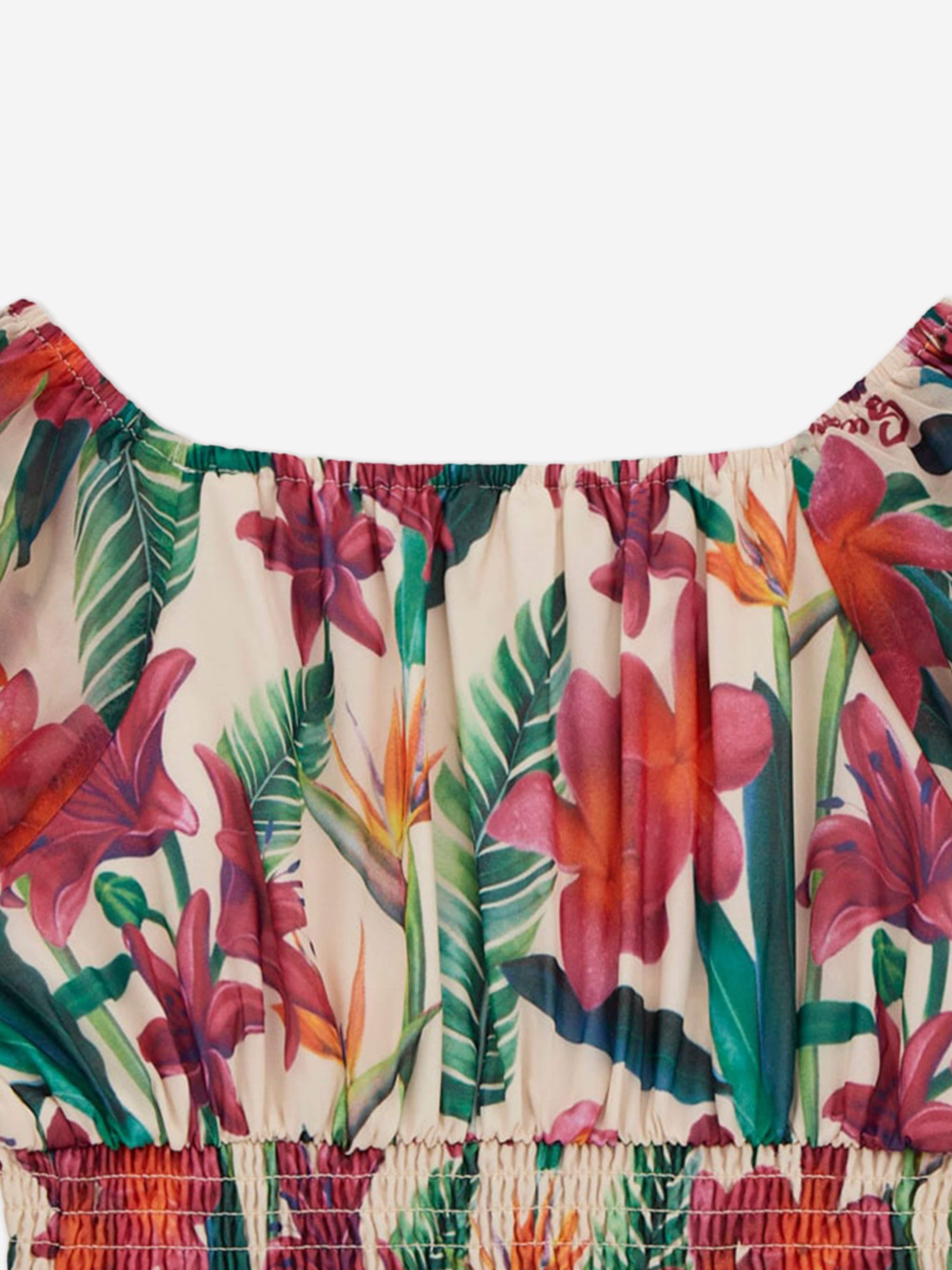 Girls Chiffon Floral Blouse in Multicolour Clearance How Much