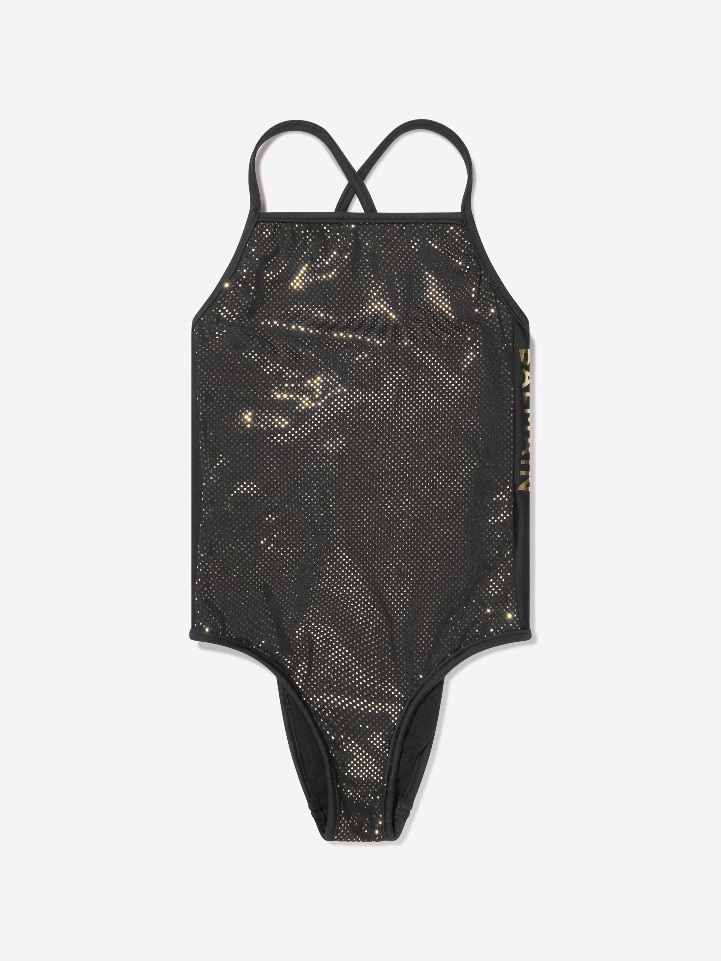 Balmain Girls Logo Swimsuit in Black Pictures Cheap Online