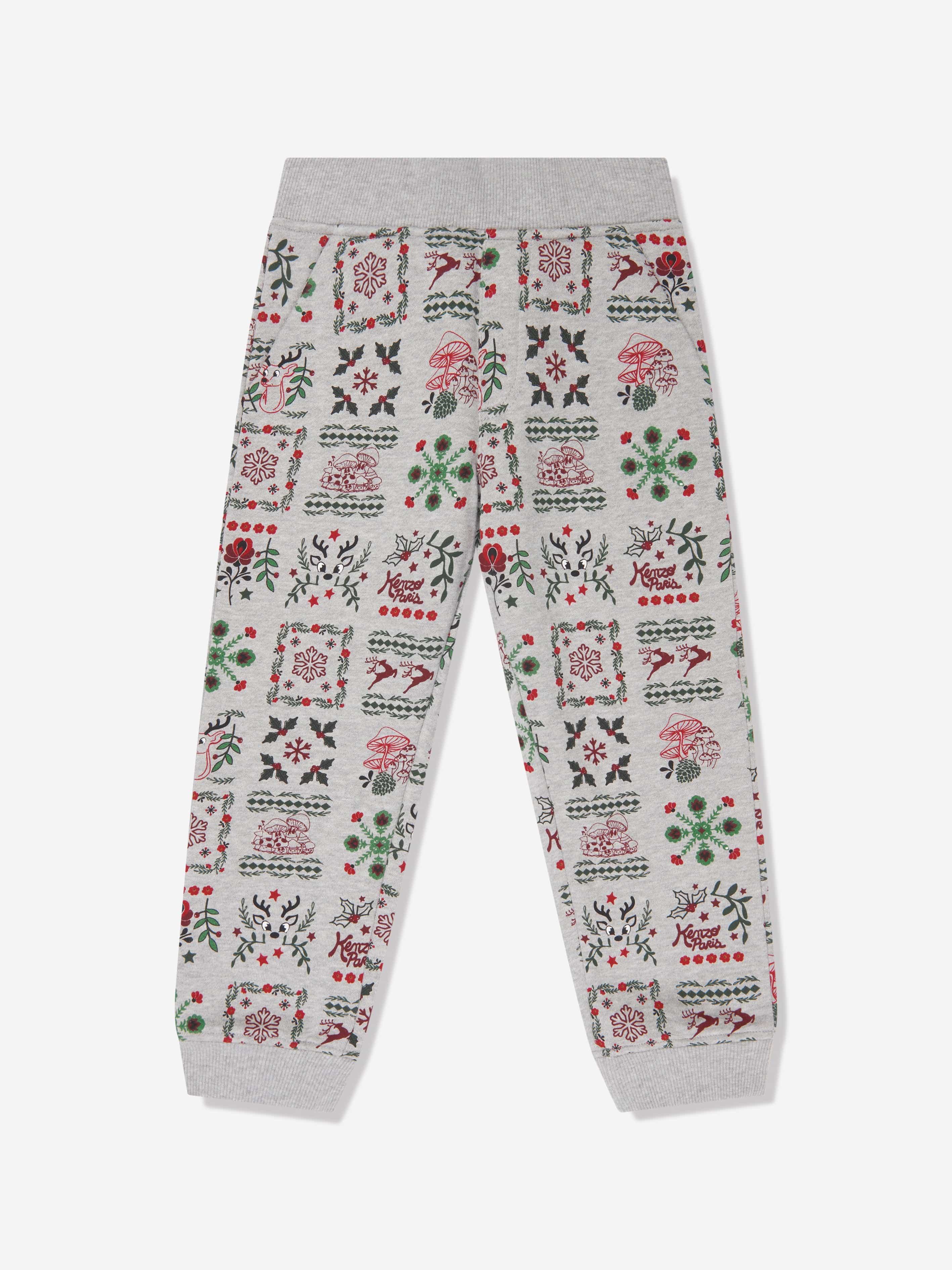 KENZO Boys Seasonal Print Joggers in Grey Cheap Sale Many Kinds Of