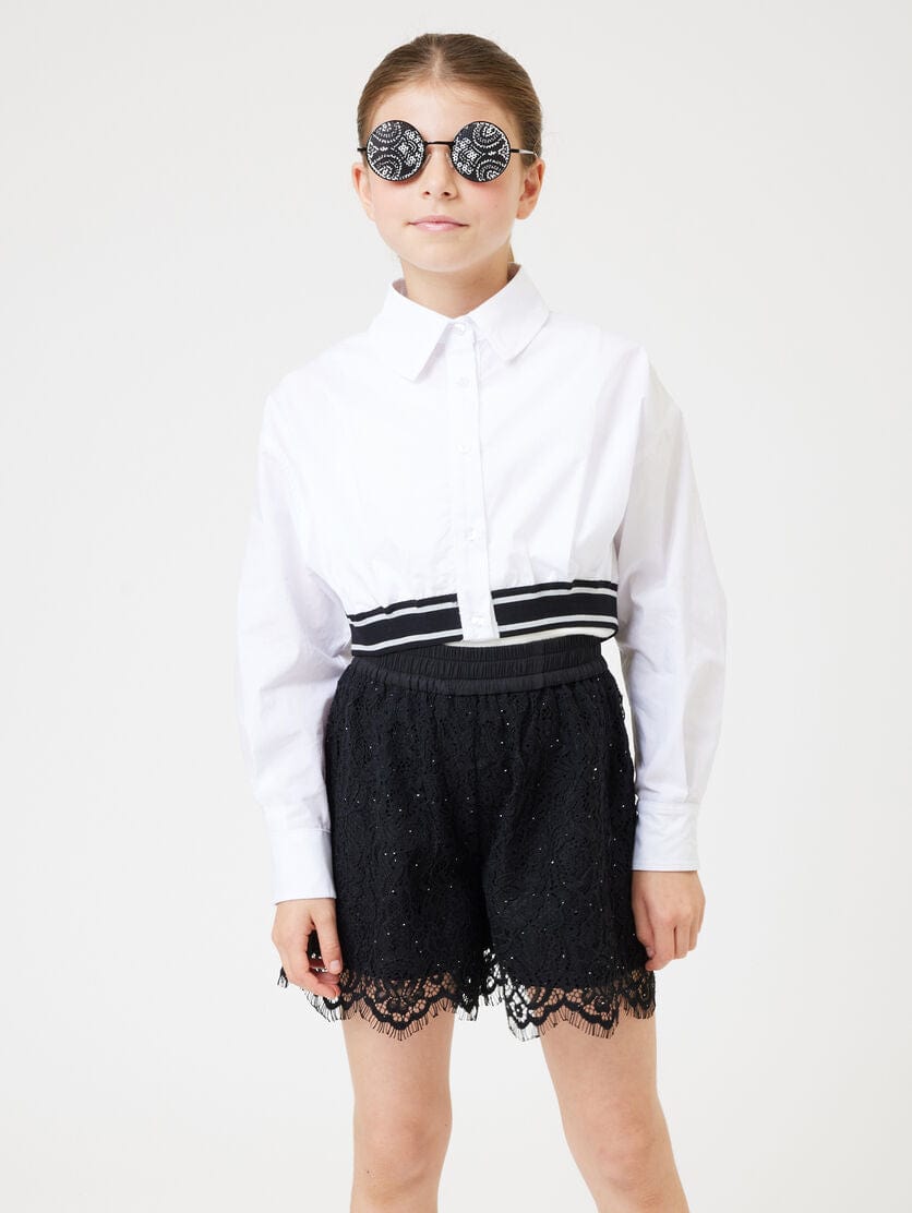 Monnalisa Girls Cropped Shirt in White Sale Get To Buy