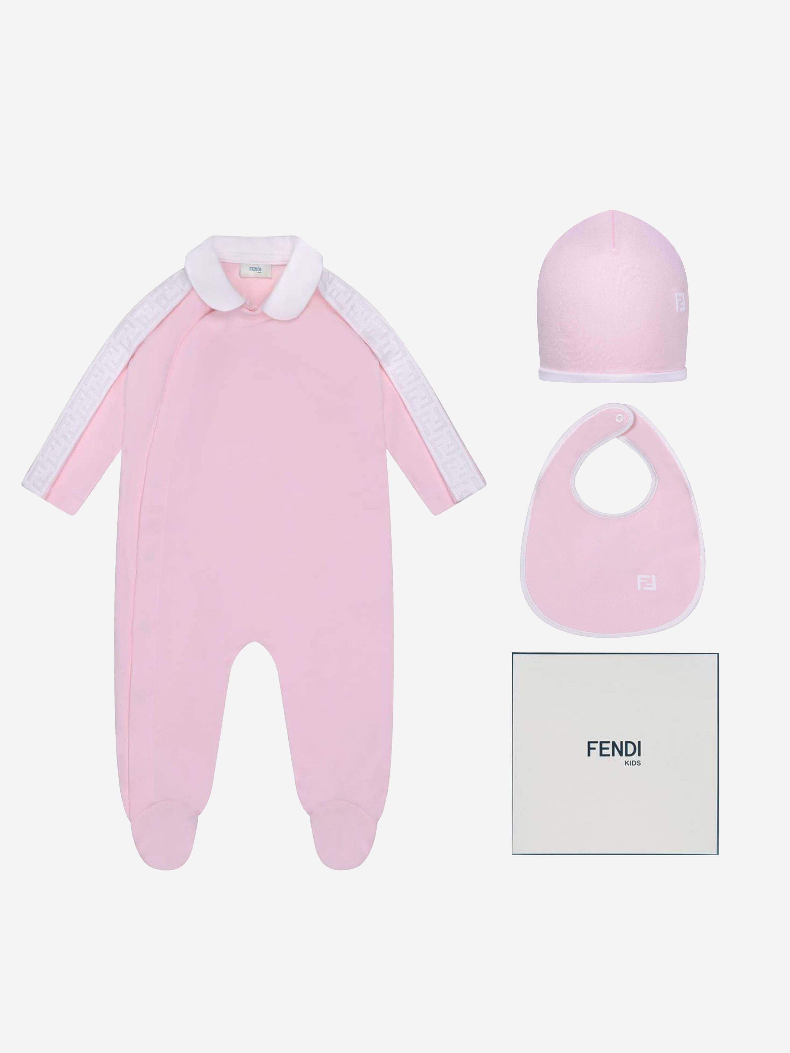 Fendi Baby Girls Babygrow Gift Set in Pink Lowest Pice Cheap Pice