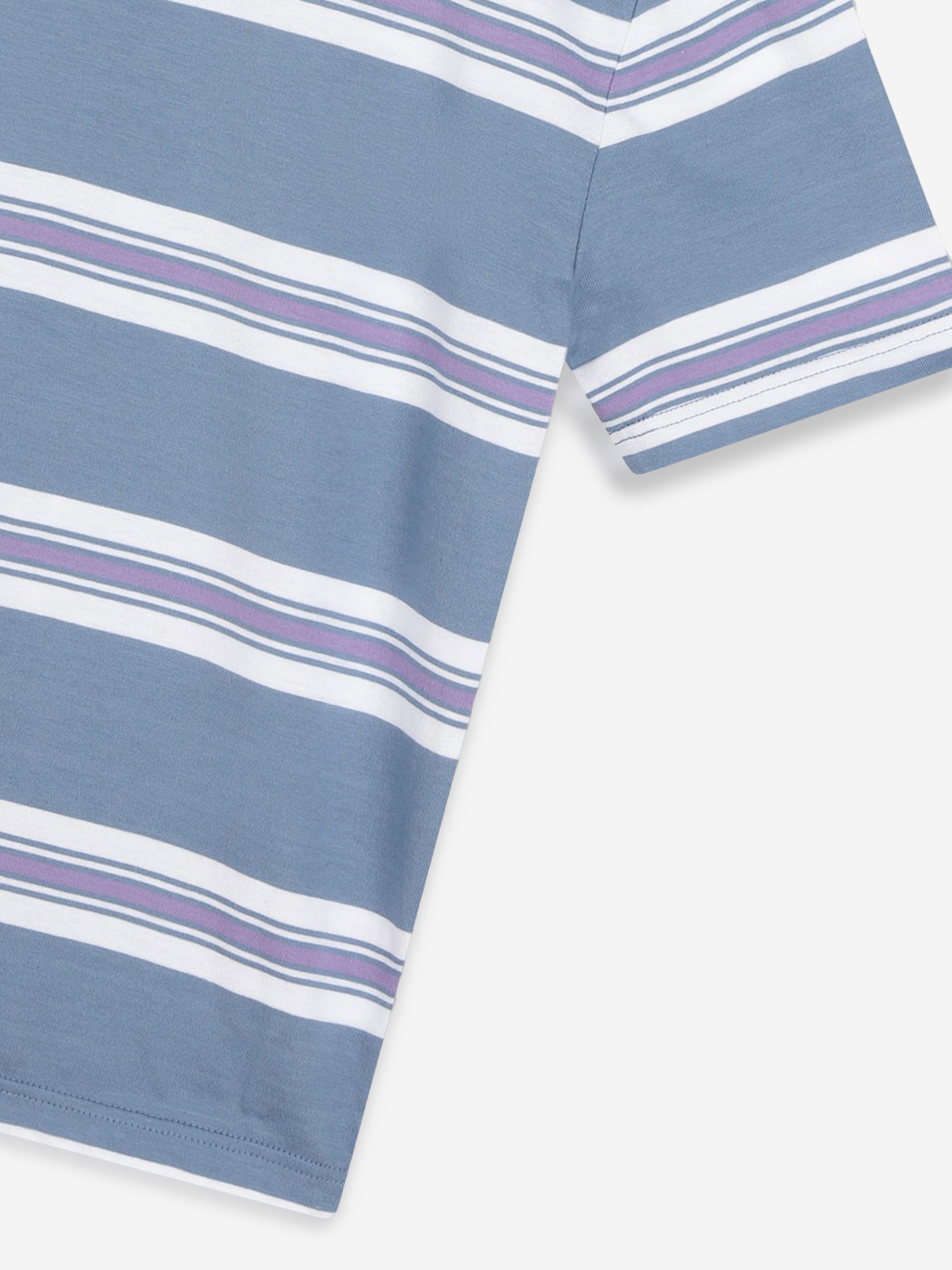 BOSS Boys Striped Logo T-Shirt in Grey Recommend Cheap Pice