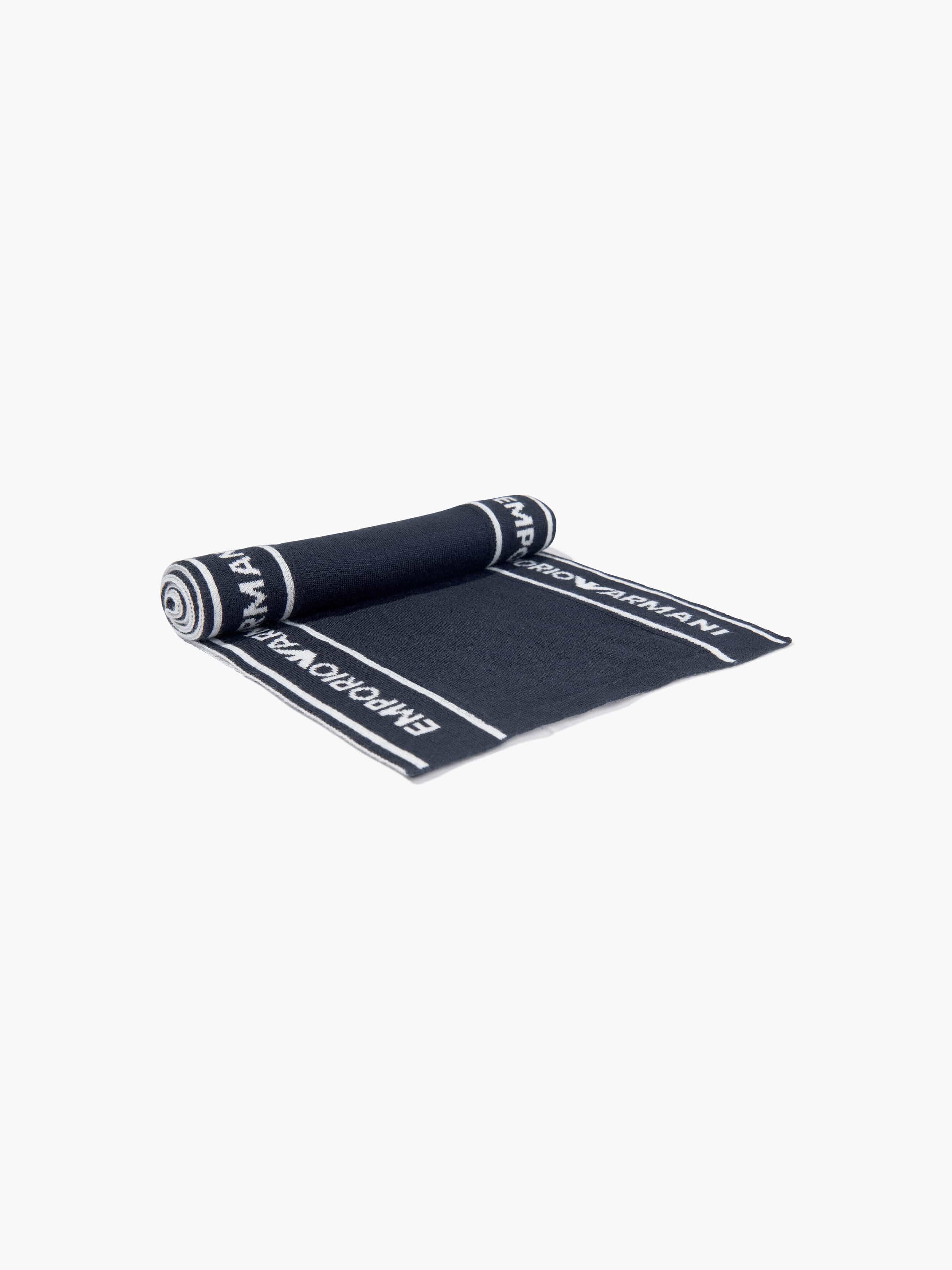 Emporio Armani Boys Logo Scarf in Navy Big Sale Sale Online