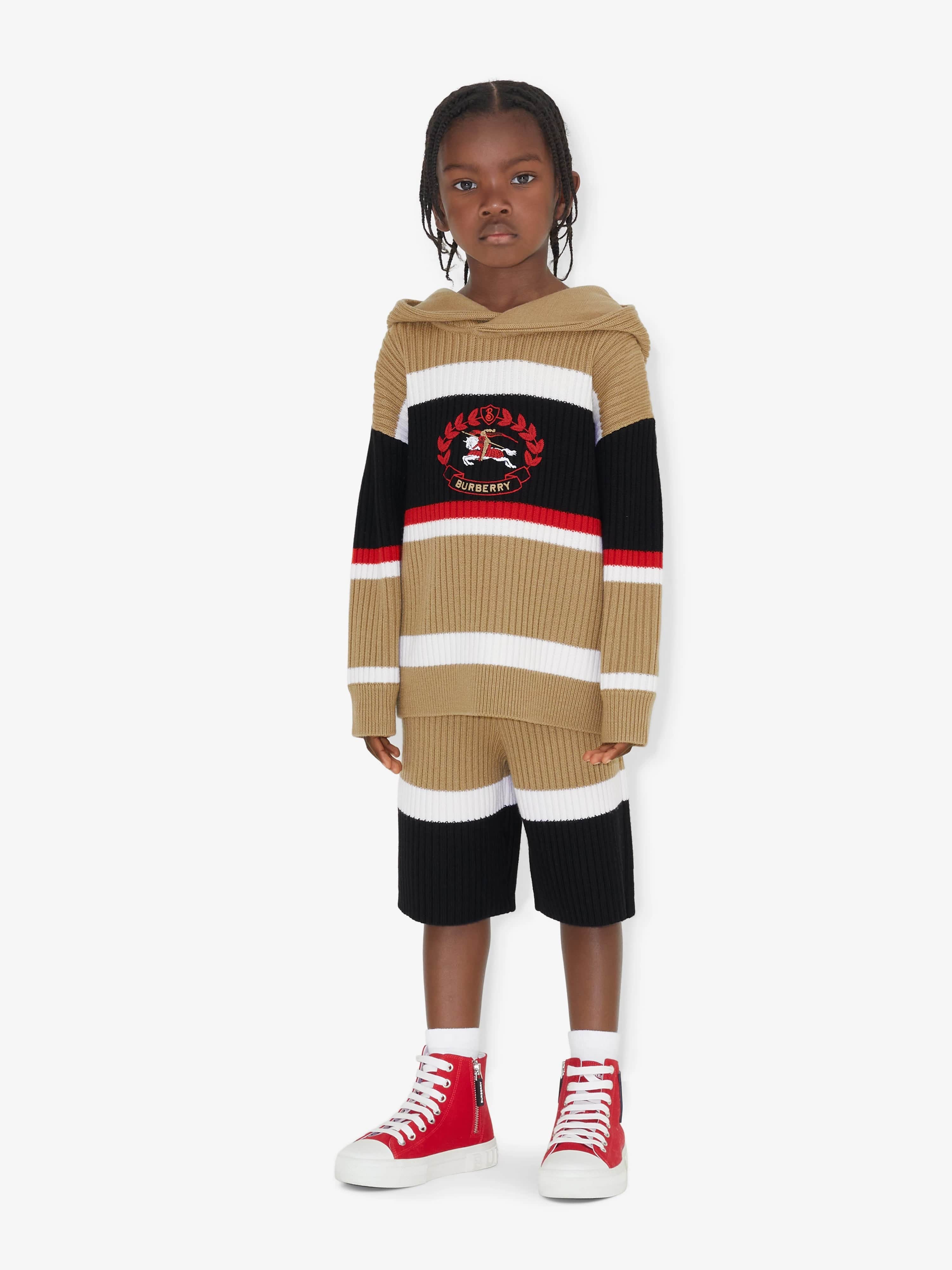 Burberry Boys Grayson Stripe Hoodie in Archive Beige Cheap Sale 100% Authentic
