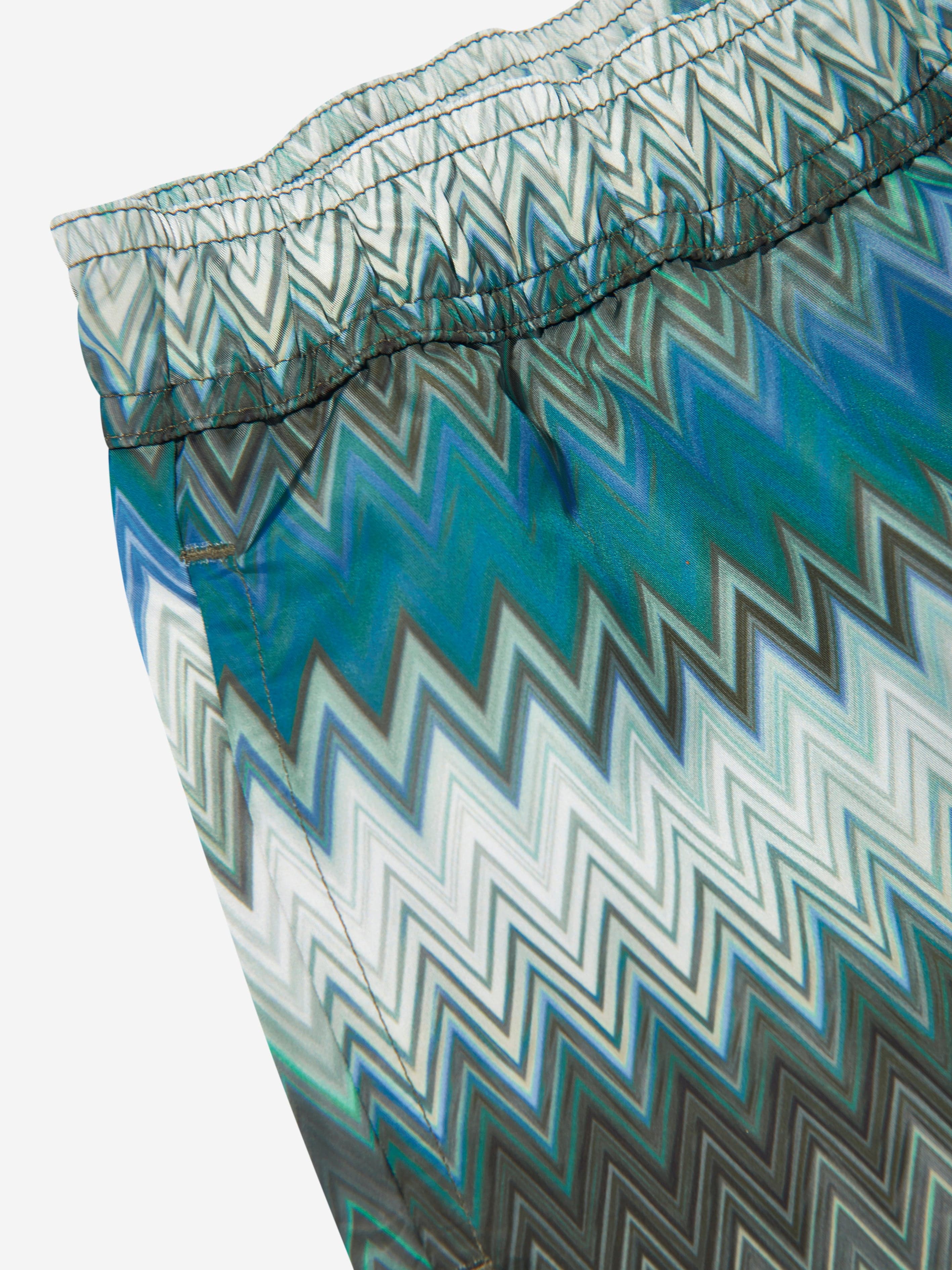 Boys Zigzag Swim Shorts in Green Huge Surprise For Sale