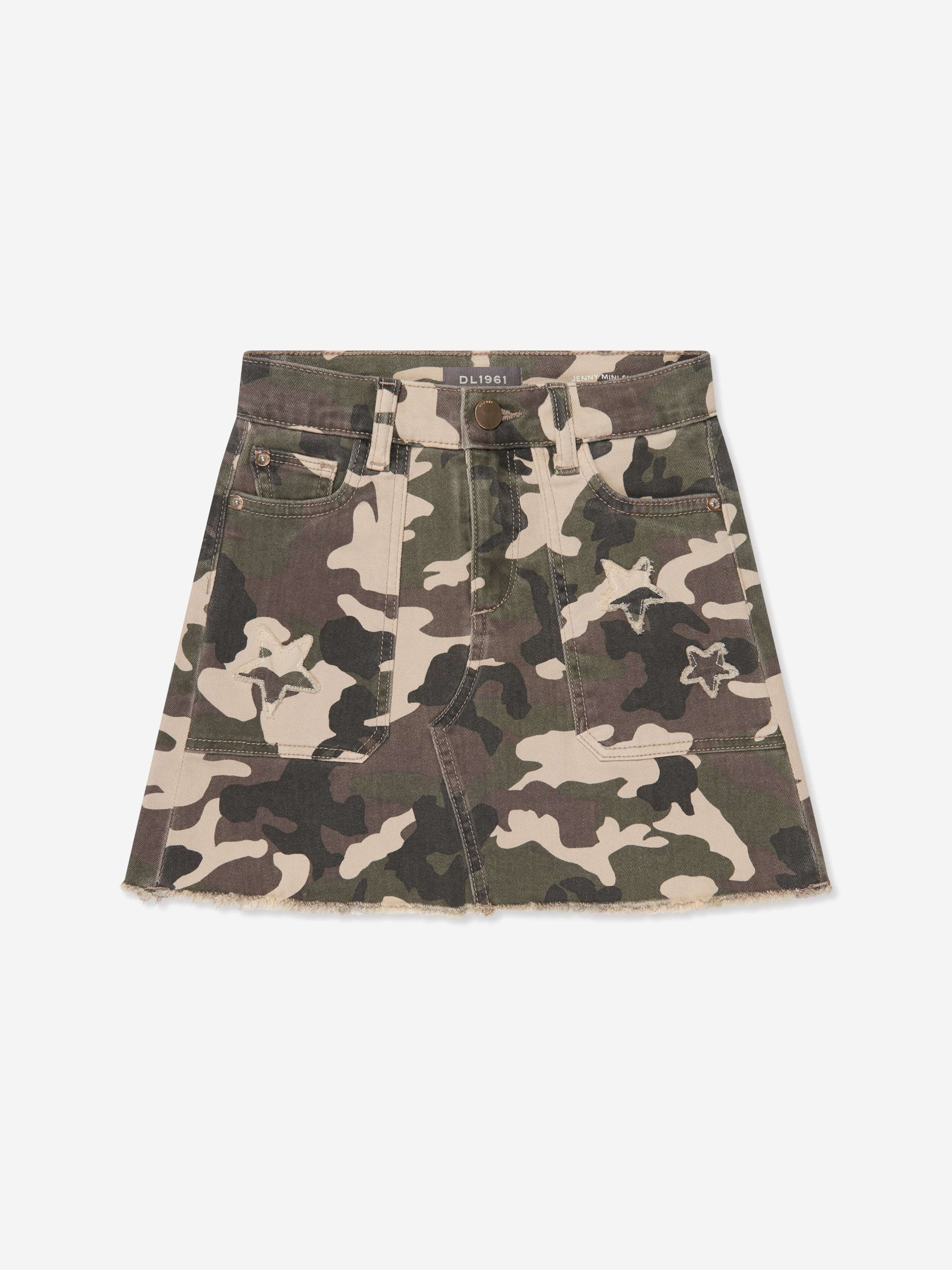 DL1961 Girls Jenny Camouflage Skirt in Green Cheap Sale 2025
