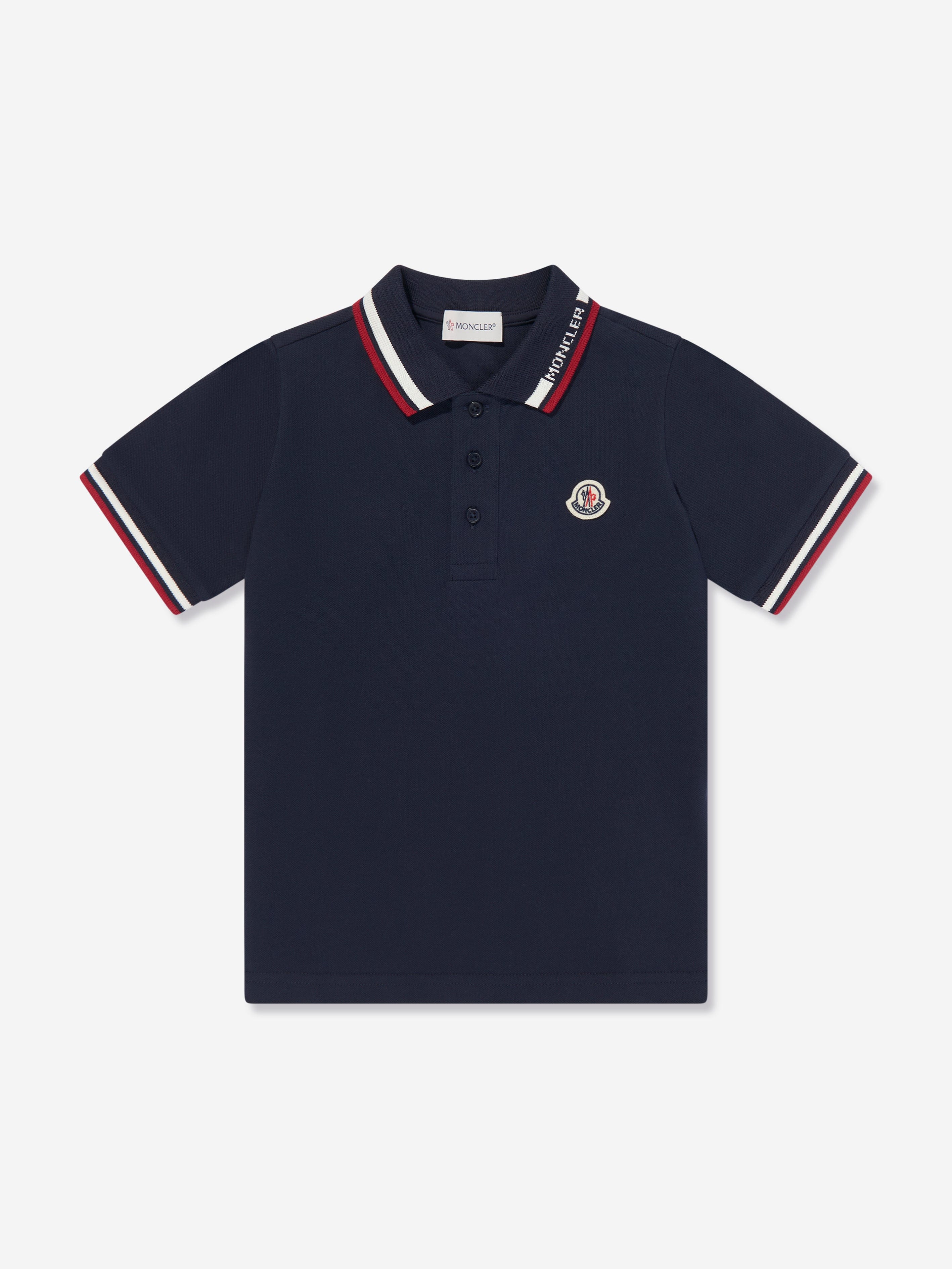 Moncler Enfant Boys Logo Polo Shirt in Navy Countdown Package Cheap Online