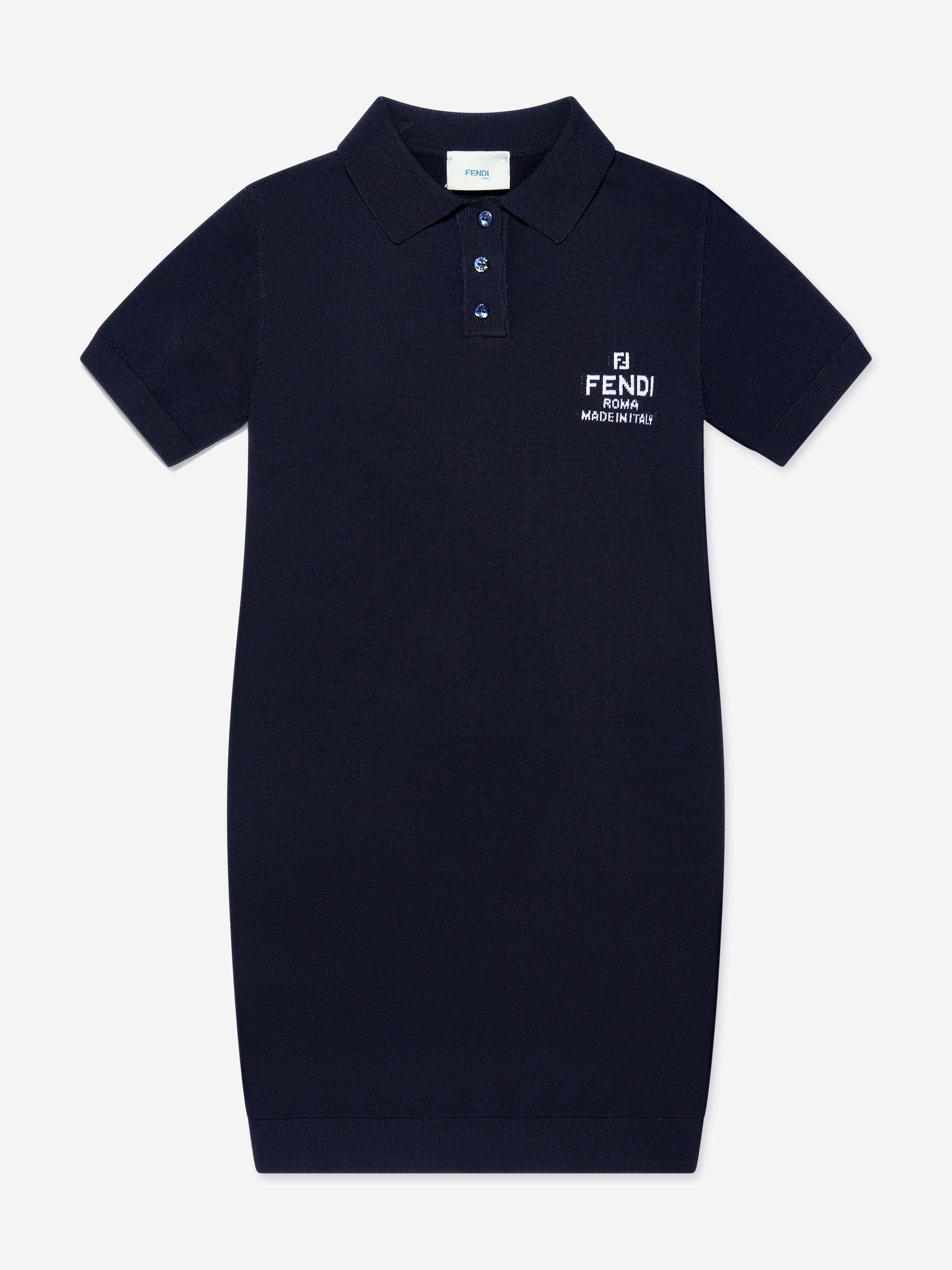 Fendi Girls Logo Dress in Navy Find Great Online
