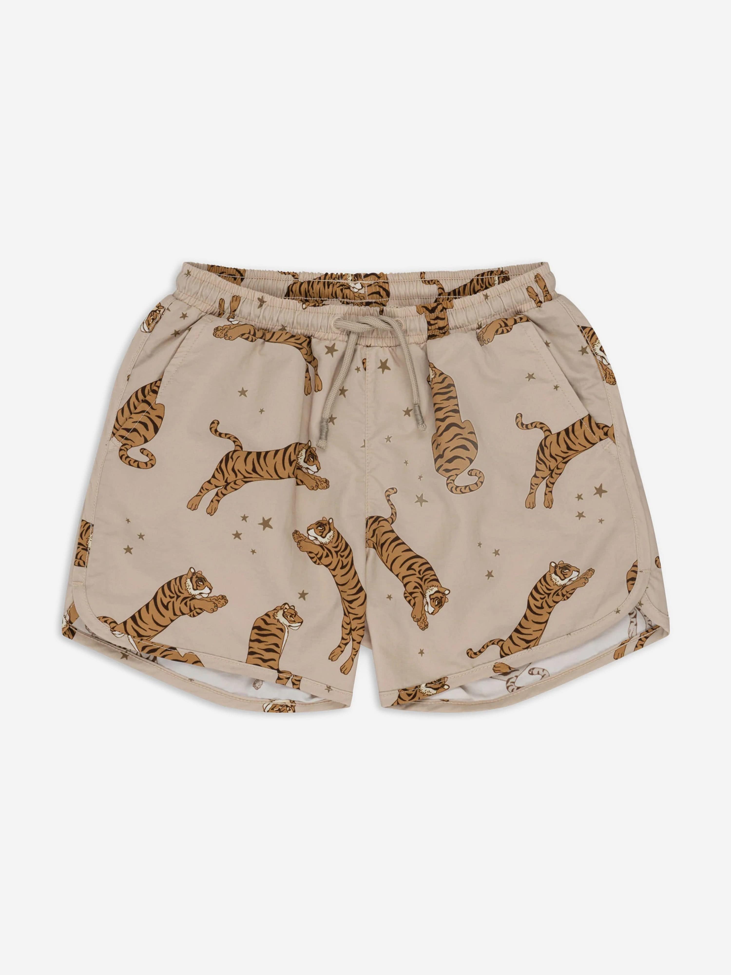 Konges Sljd Boys Asnou Tiger Swim Shorts in Beige Cheap Sale Pick A Best