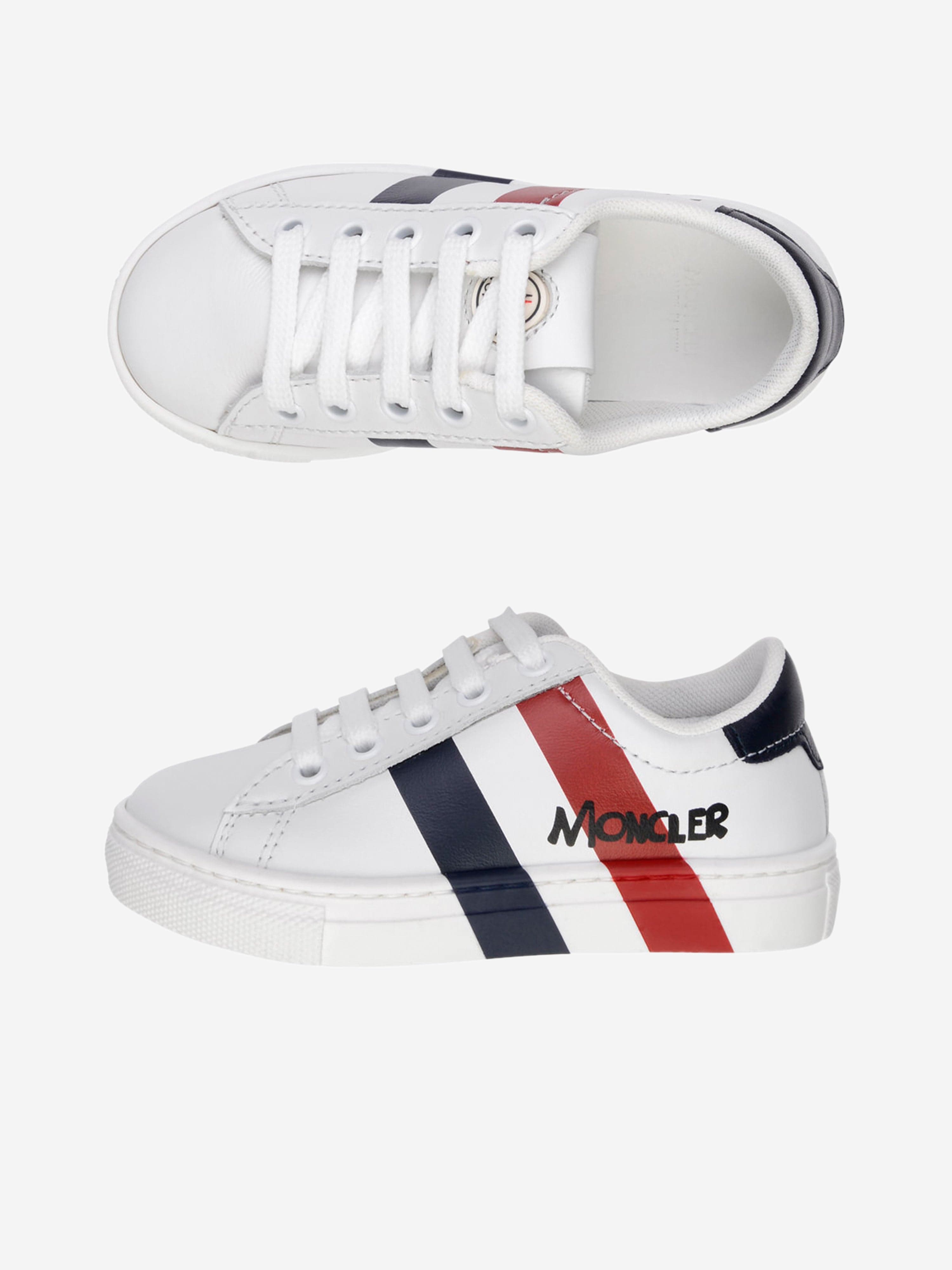 Moncler Boys Leather Trainers Outlet Clearance Store