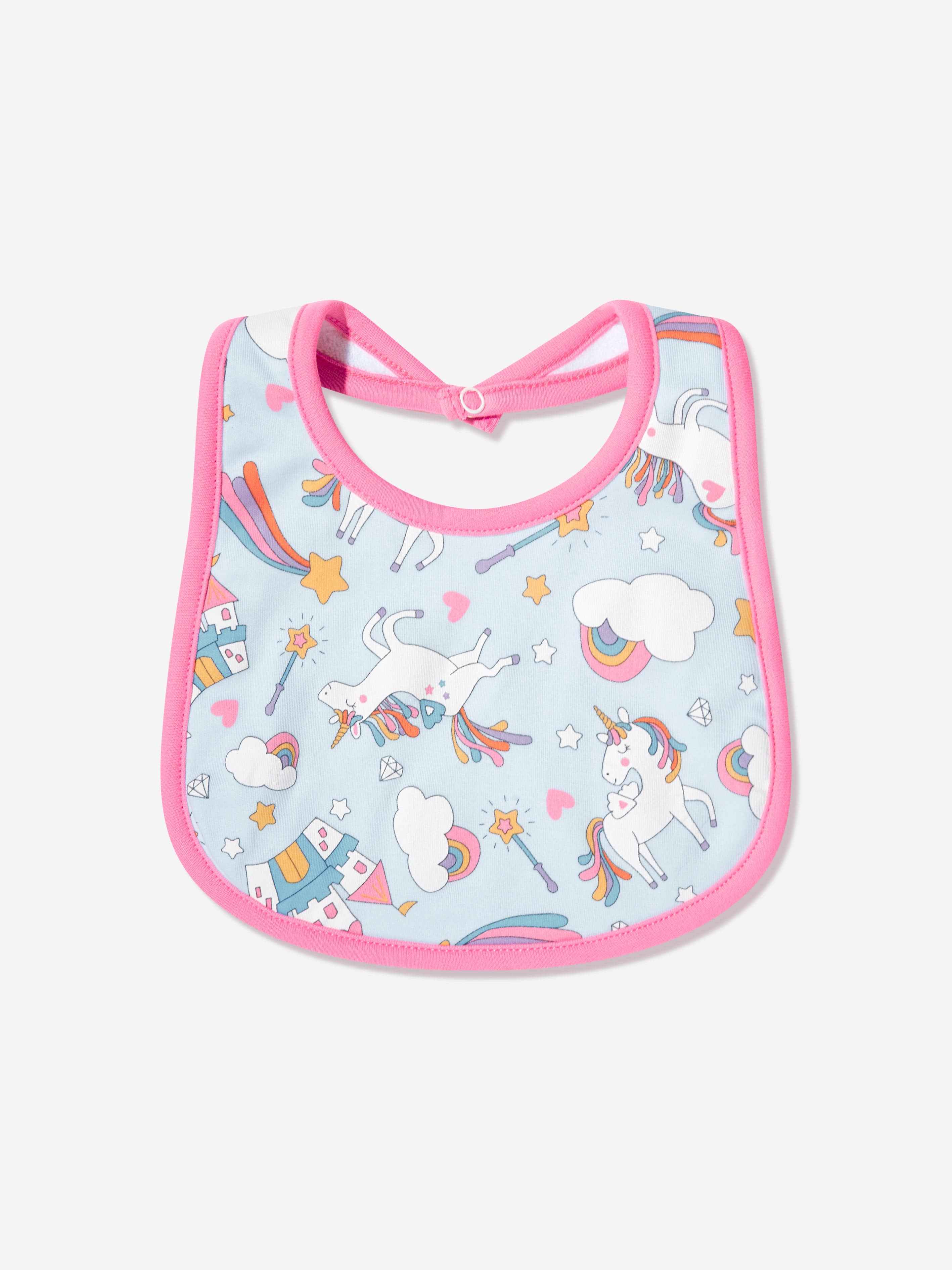 Magnolia Baby Baby Girls Dreamy Unicorns Bib in Pink Discount Shop