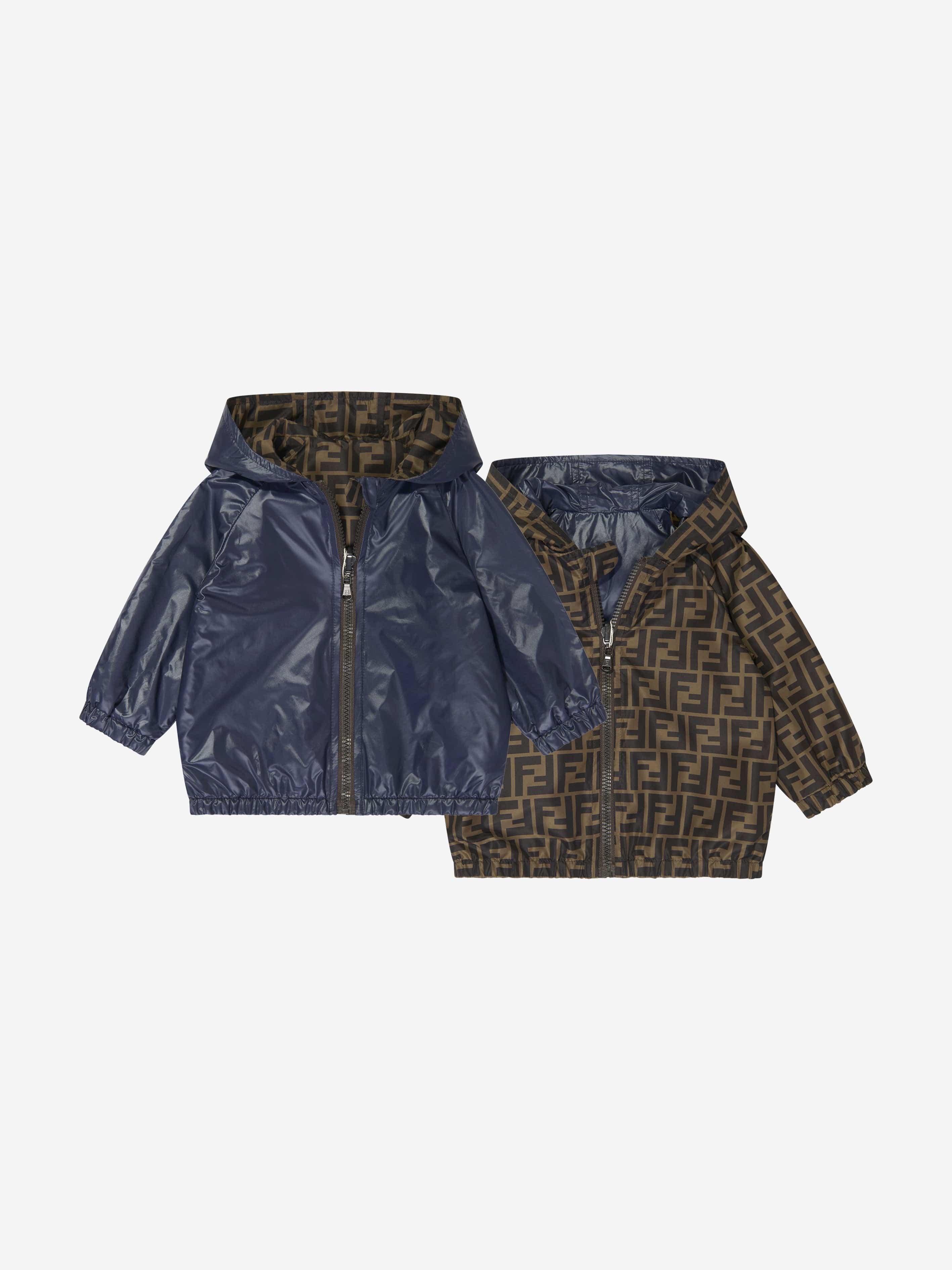 Fendi Baby Boys Reversible FF K-Way Jacket in Blue Cheap Pice Low Shipping Fee