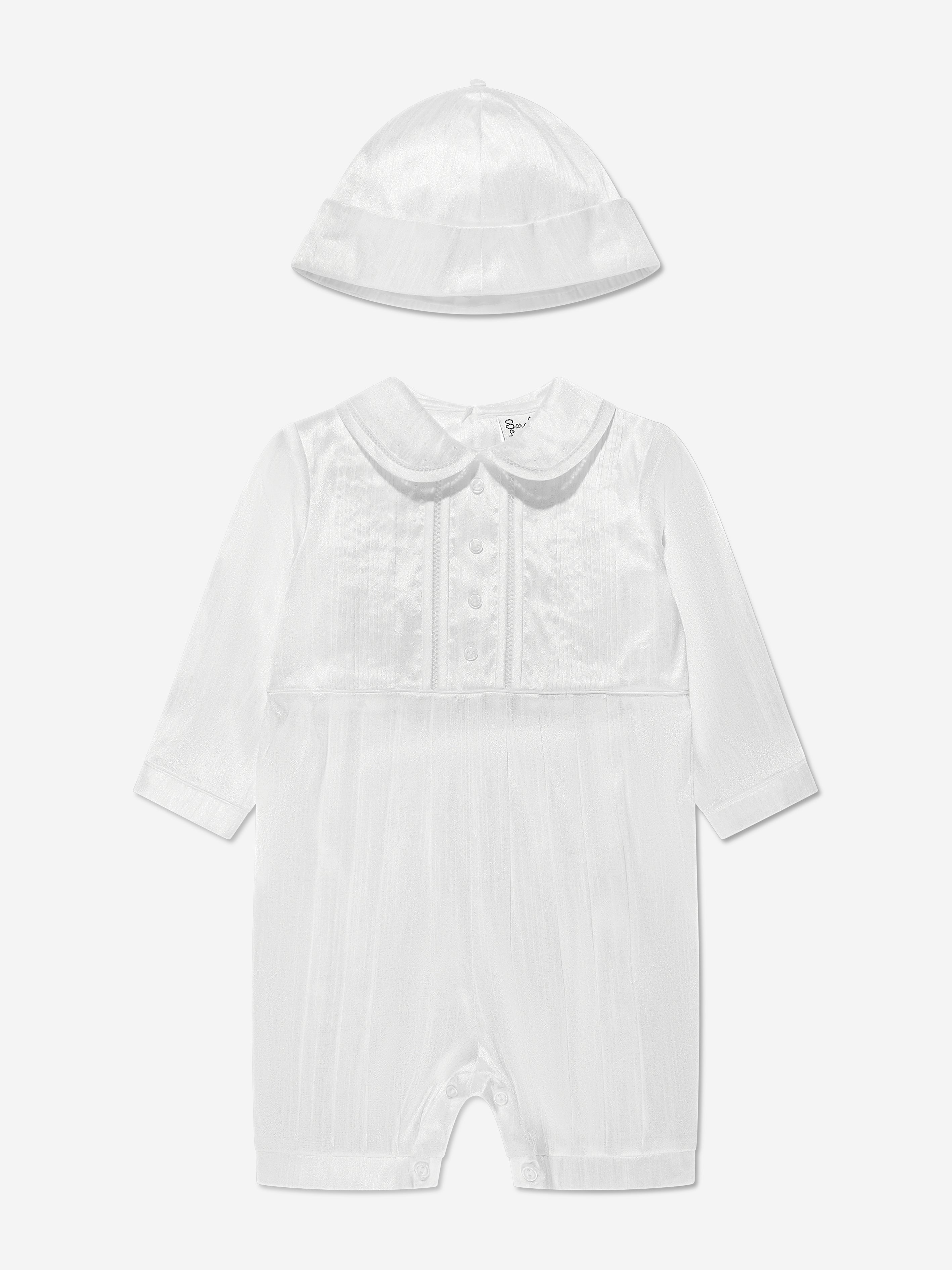 Sarah Louise Baby Boys Romper And Hat in White Cheap Sale From China