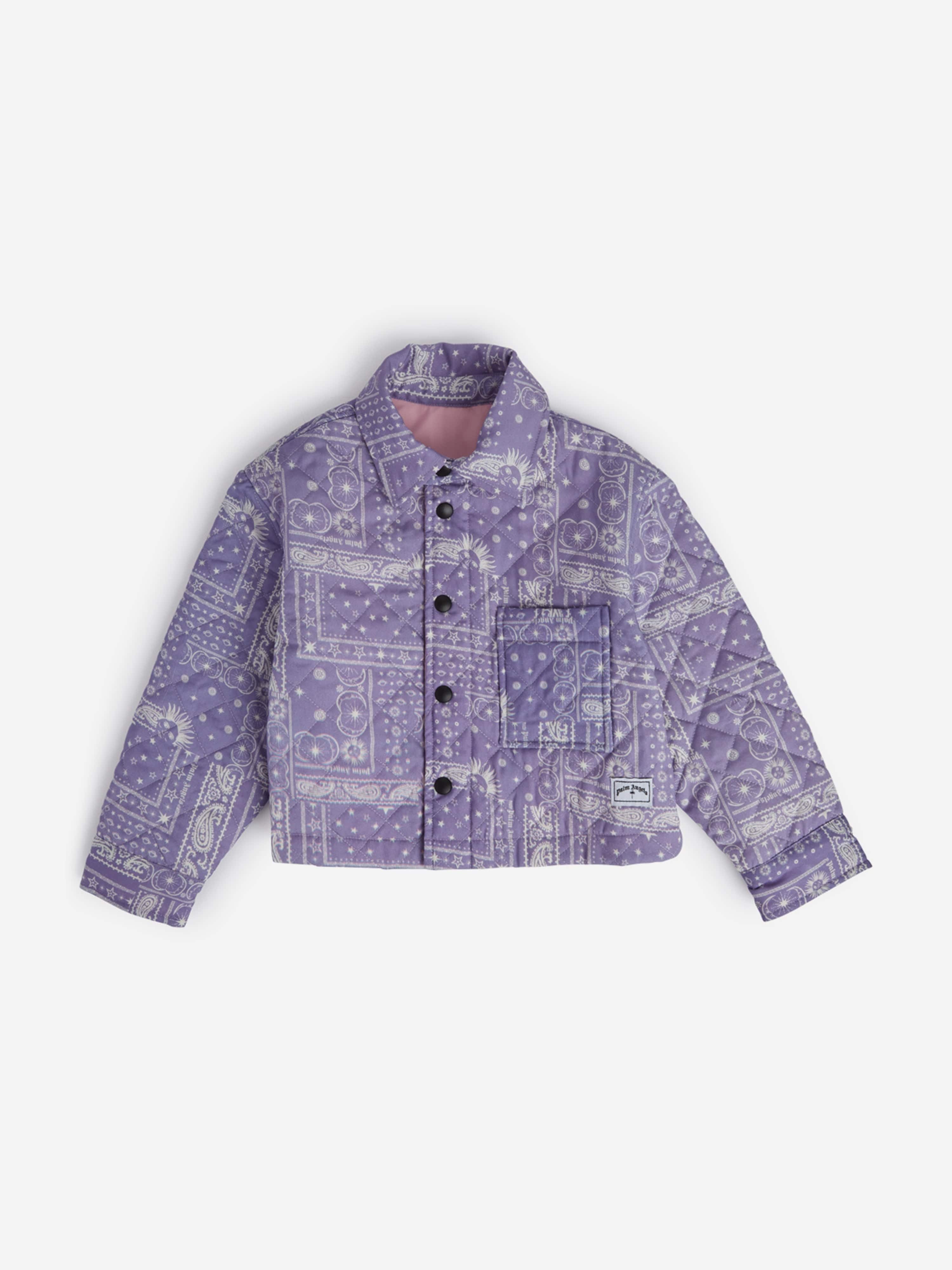Palm Angels Girls Astro Paisley Overshirt in Purple Discount Outlet Store