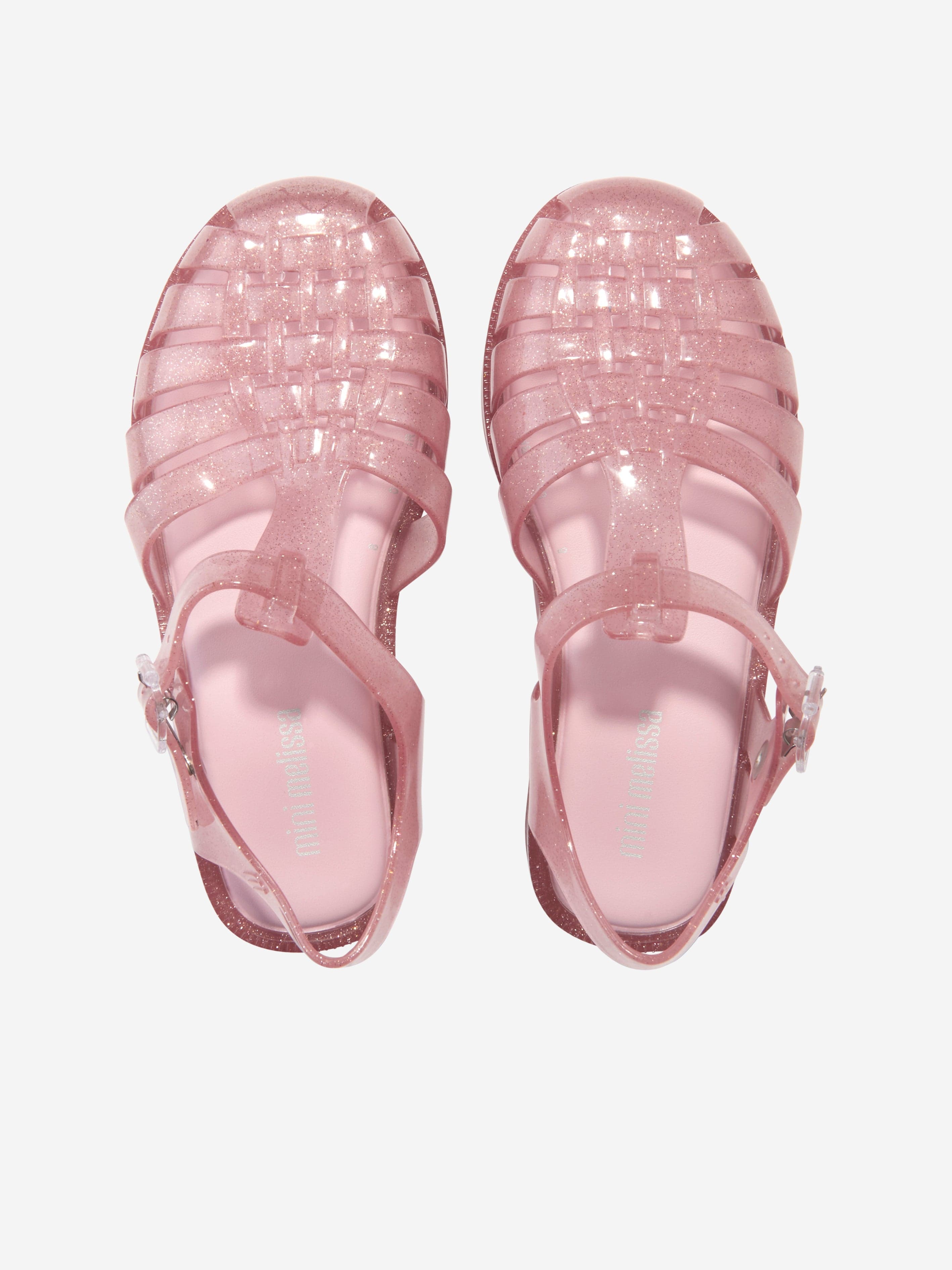 Mini Melissa Girls Glitter Jelly Sandals in Pink Order Cheap Online