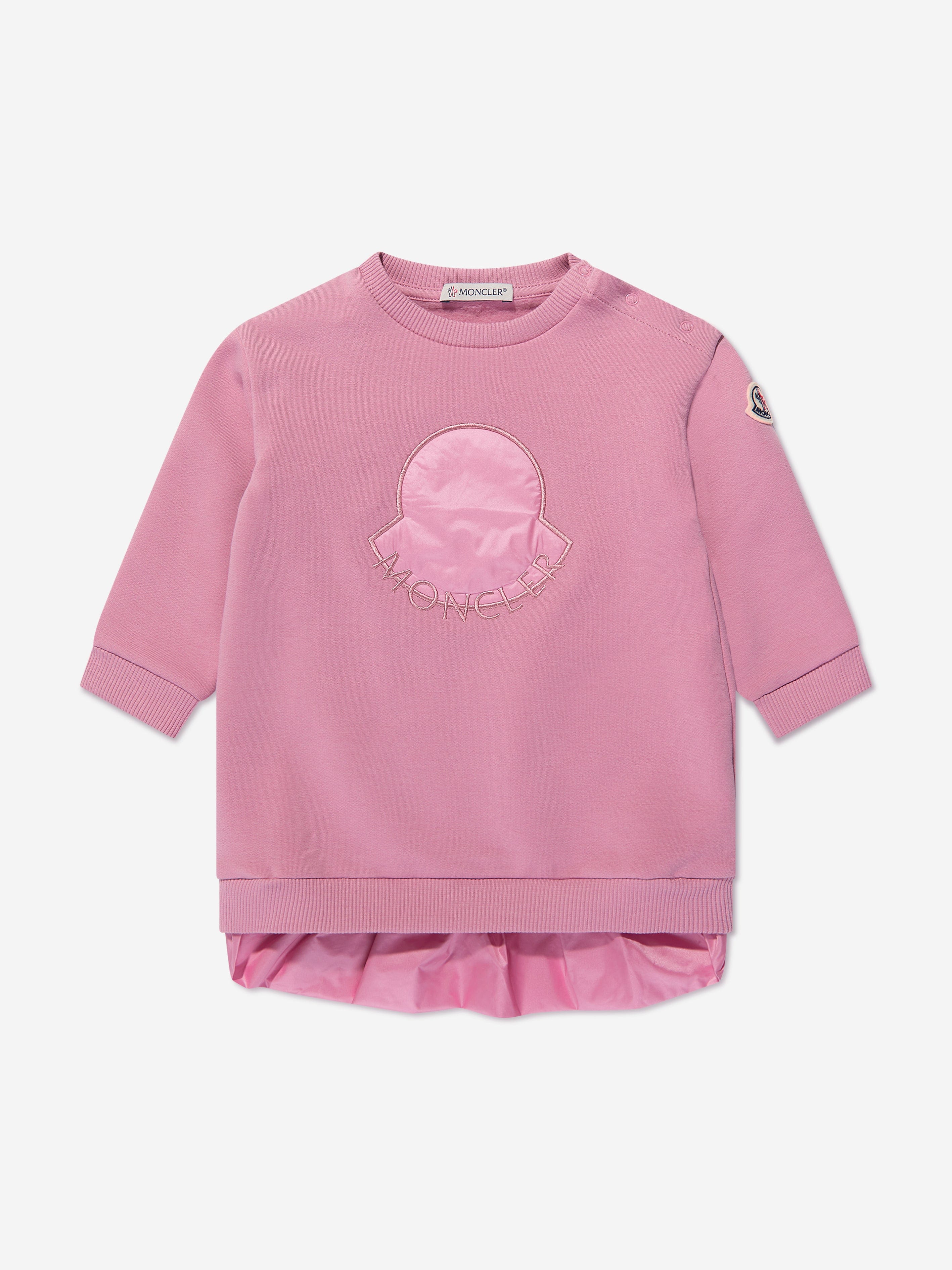 Moncler Enfant Baby Girls Logo Sweater Dress in Pink Cheap Newest