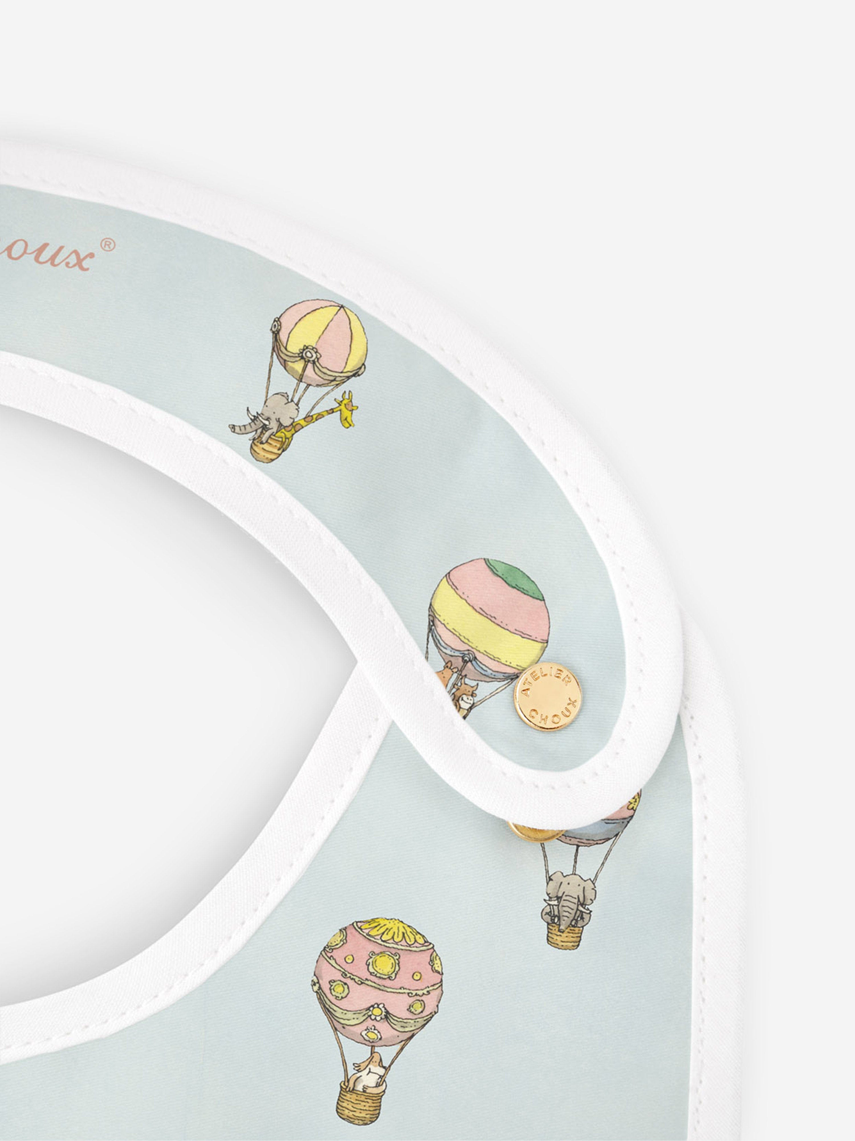 Atelier Choux Baby Satin Monceau Mansion Bib in Blue Tumblr
