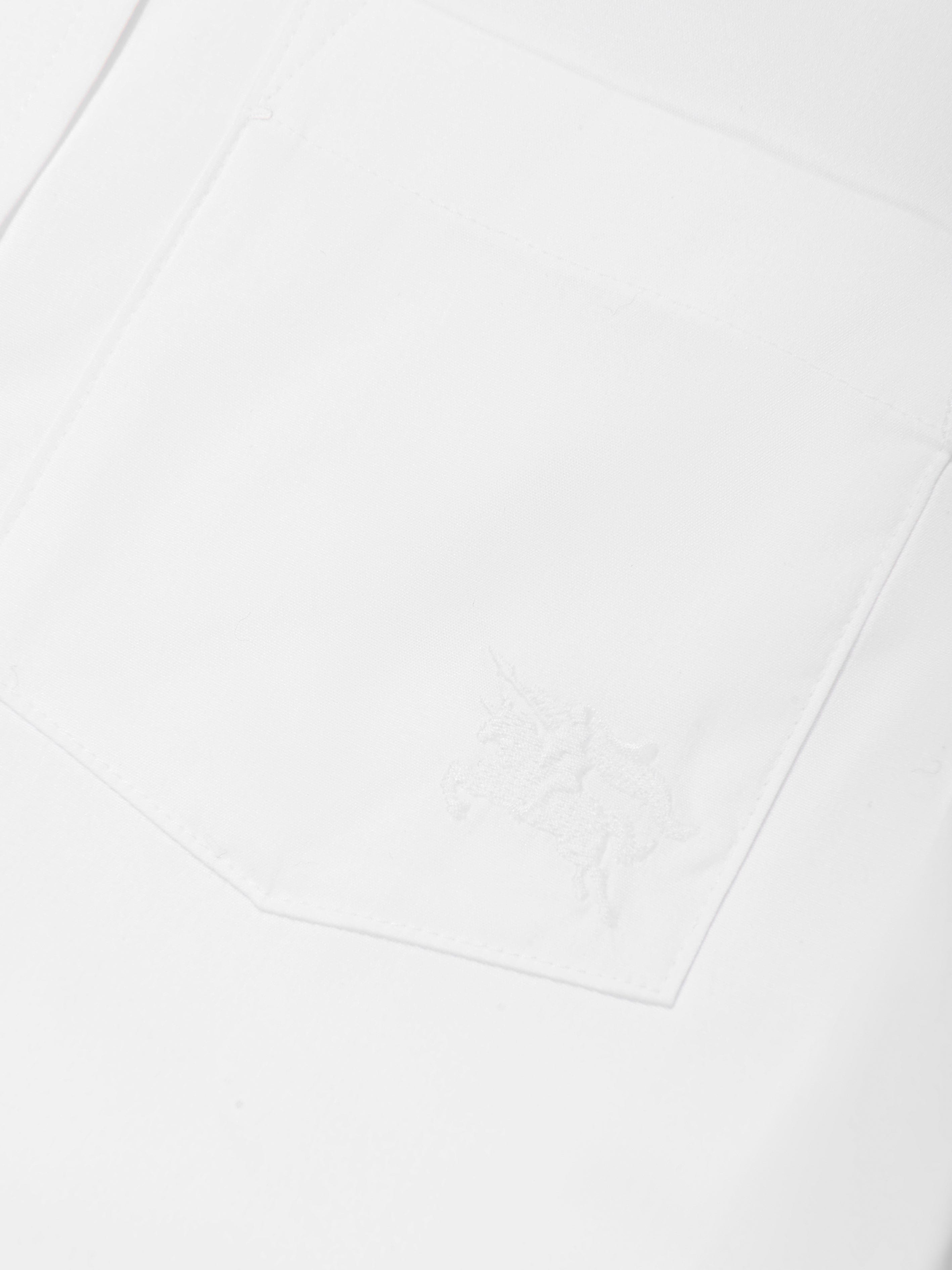Burberry Boys Embroidered Logo Owen Shirt in White Best Pices Sale Online