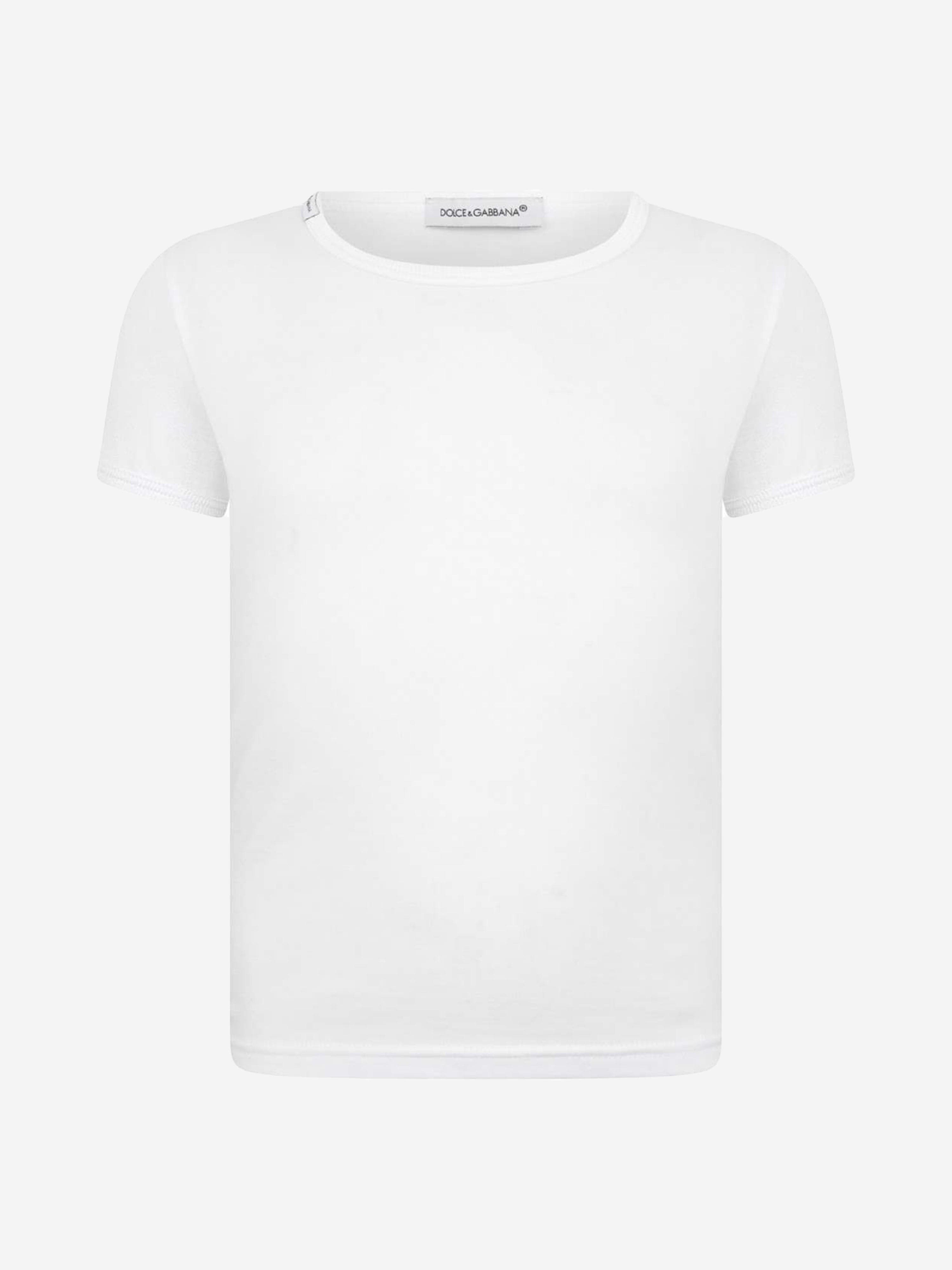 Dolce & Gabbana Boys 2 Pack T-Shirt Set in White Collections For Sale
