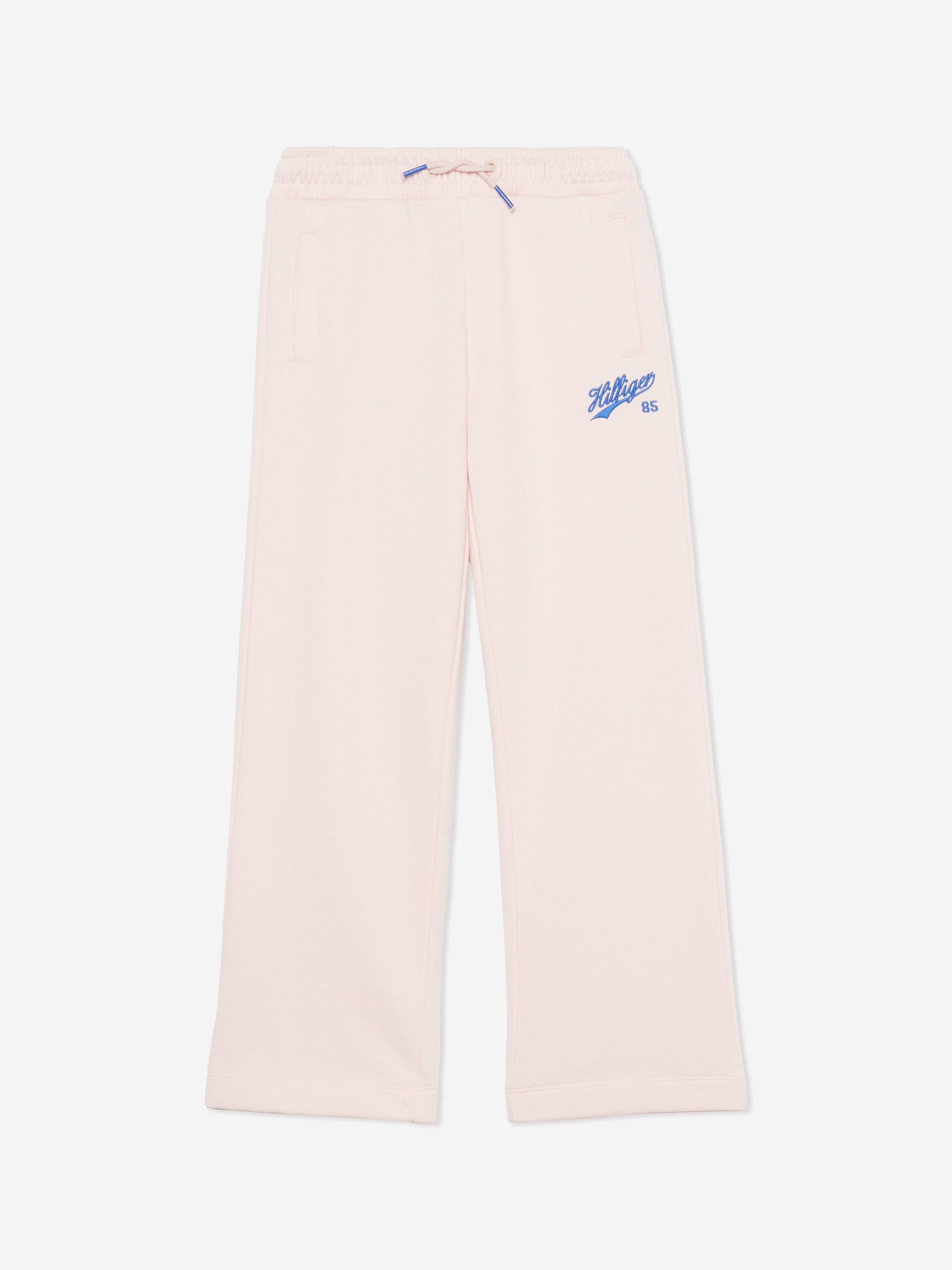 Tommy Hilfiger Girls Logo Script Wide Leg Joggers in Pink Manchester Sale Online