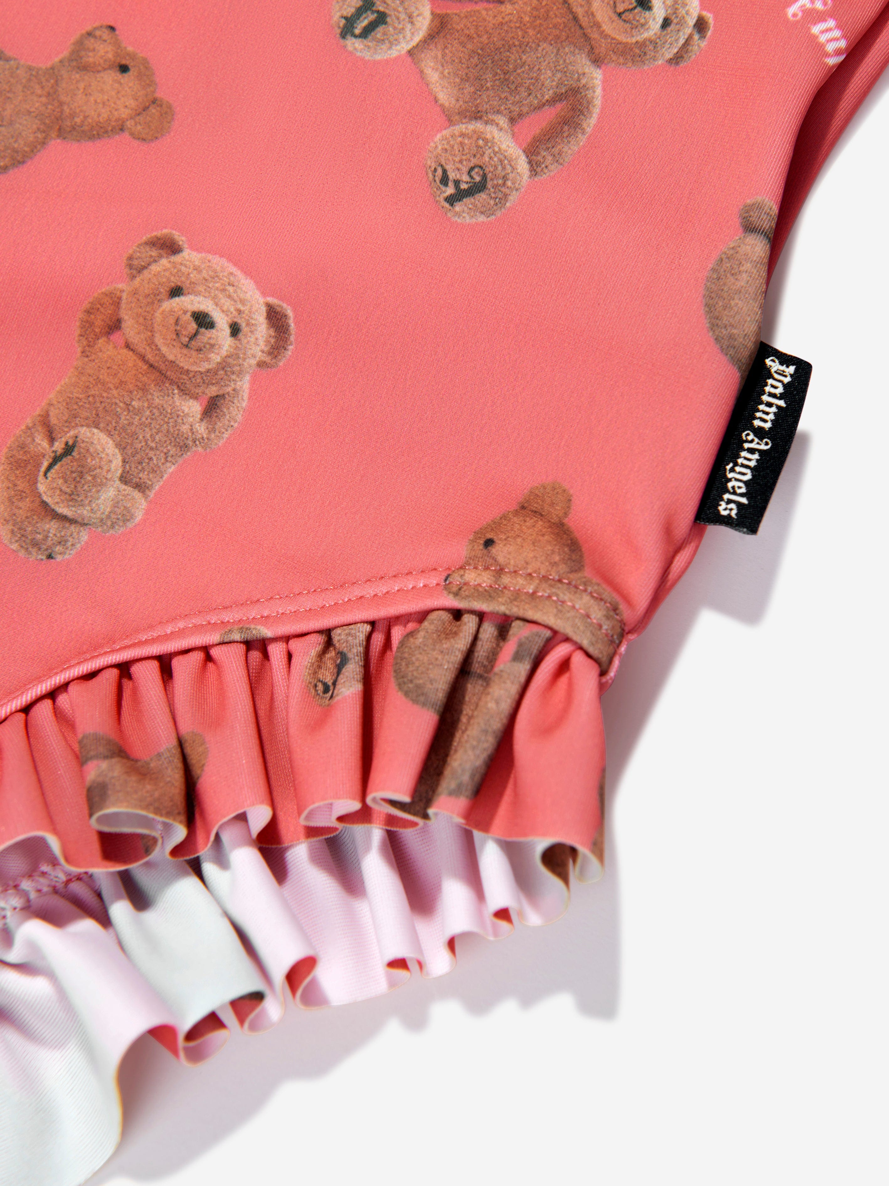 Palm Angels Girls AOP PA Bears Swimsuit in Coral Wholesale Pice Cheap Online